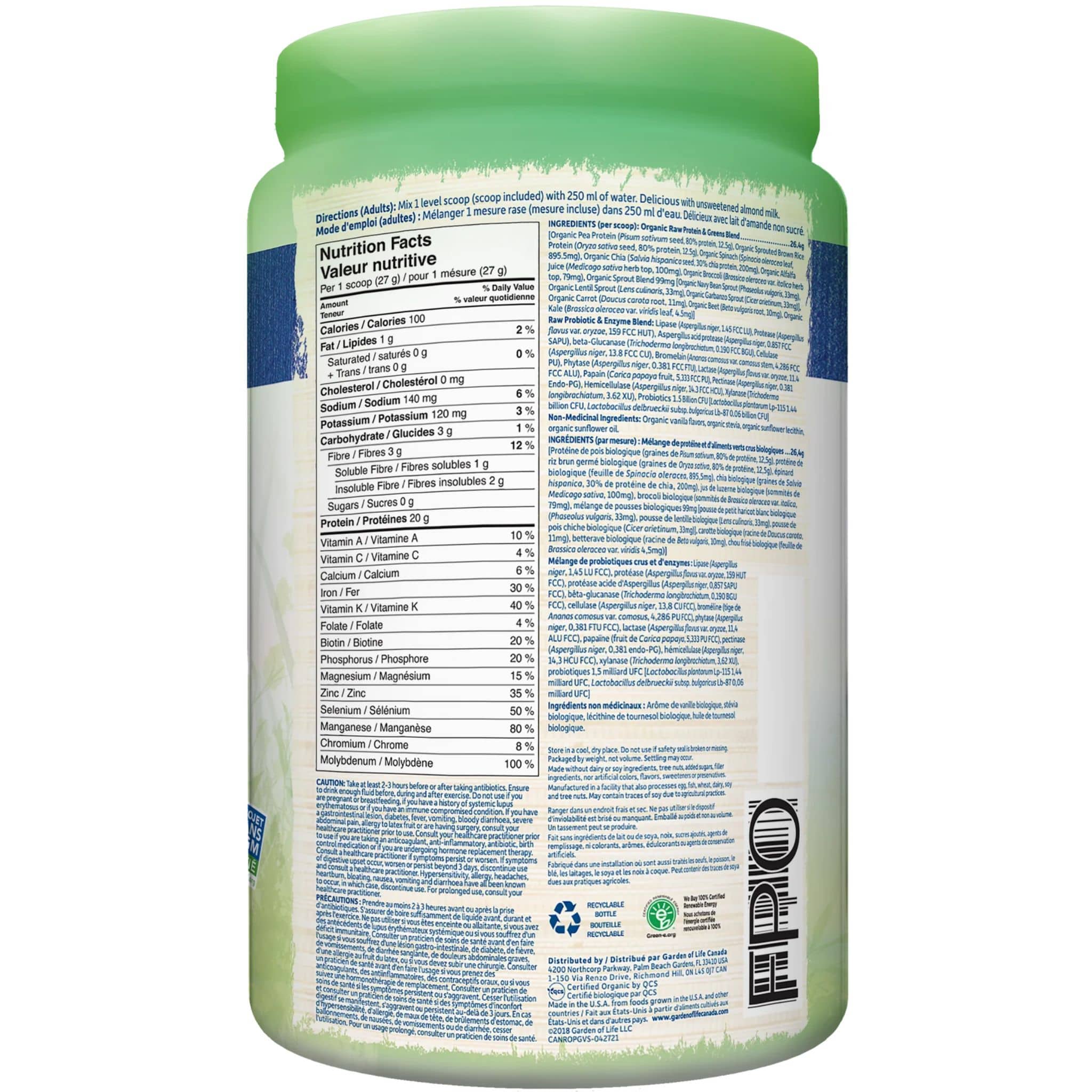 Garden of Life Raw Organic Protein & Greens - Image 12