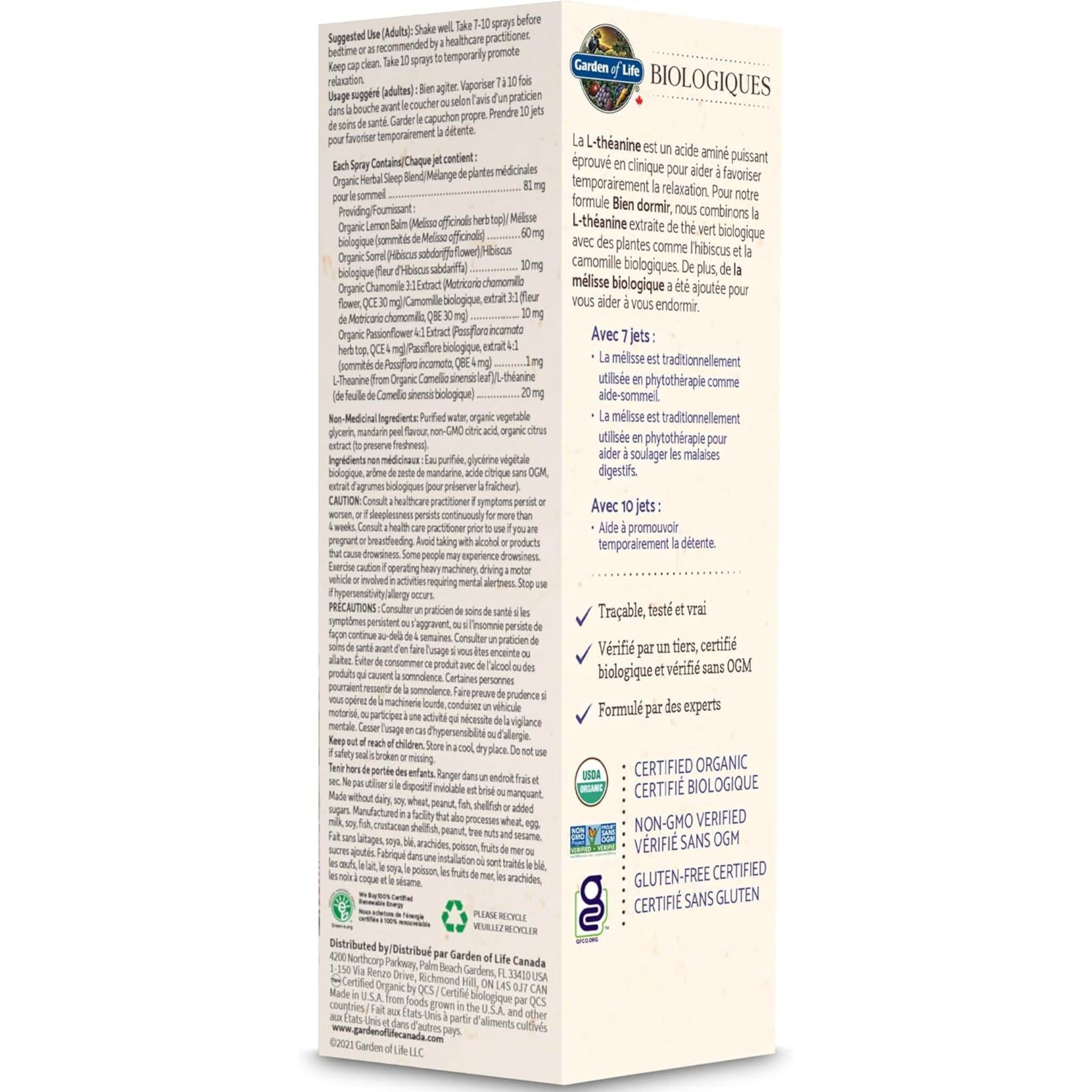 Garden of Life Organics Sleep Well Liquid Spray, 58ml - Image 3