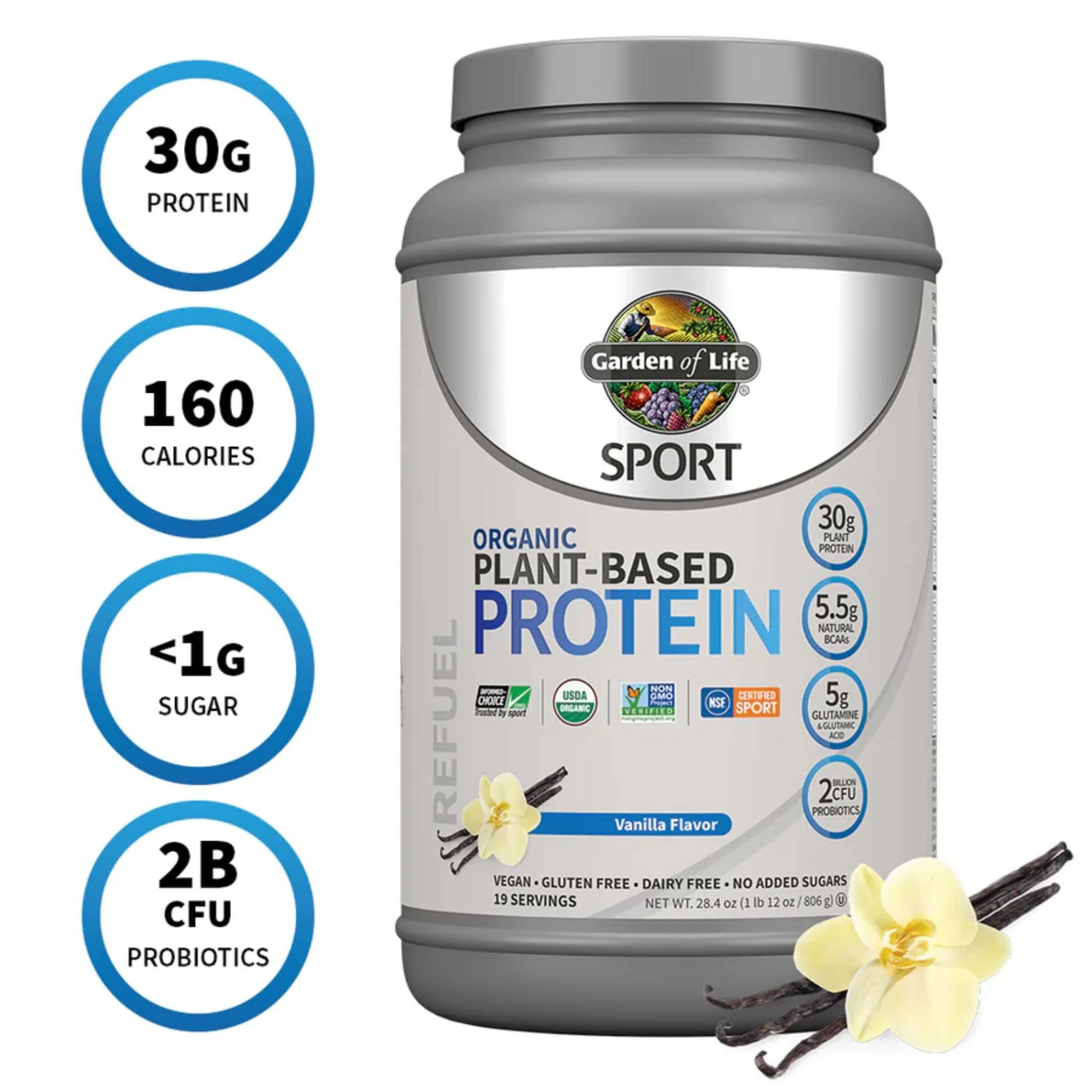 Garden of Life Sport Protein Organic Plant Based Protein, 806g-840g - Image 17