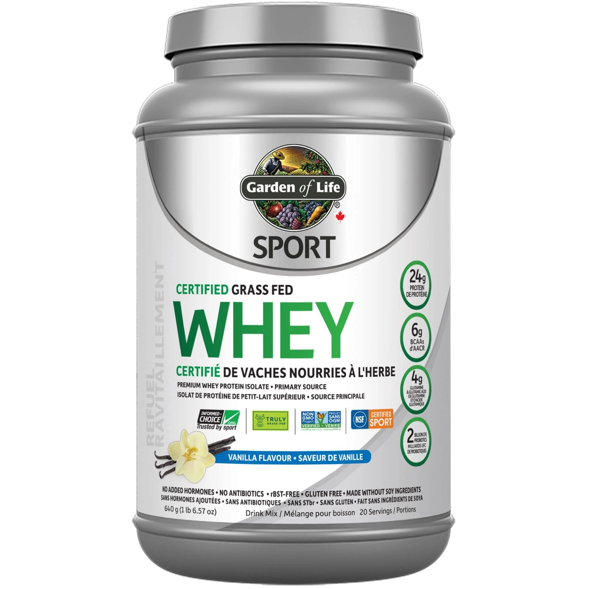 Garden of Life Sport Whey, Certified Grass Fed Whey, 640g-660g - Image 12