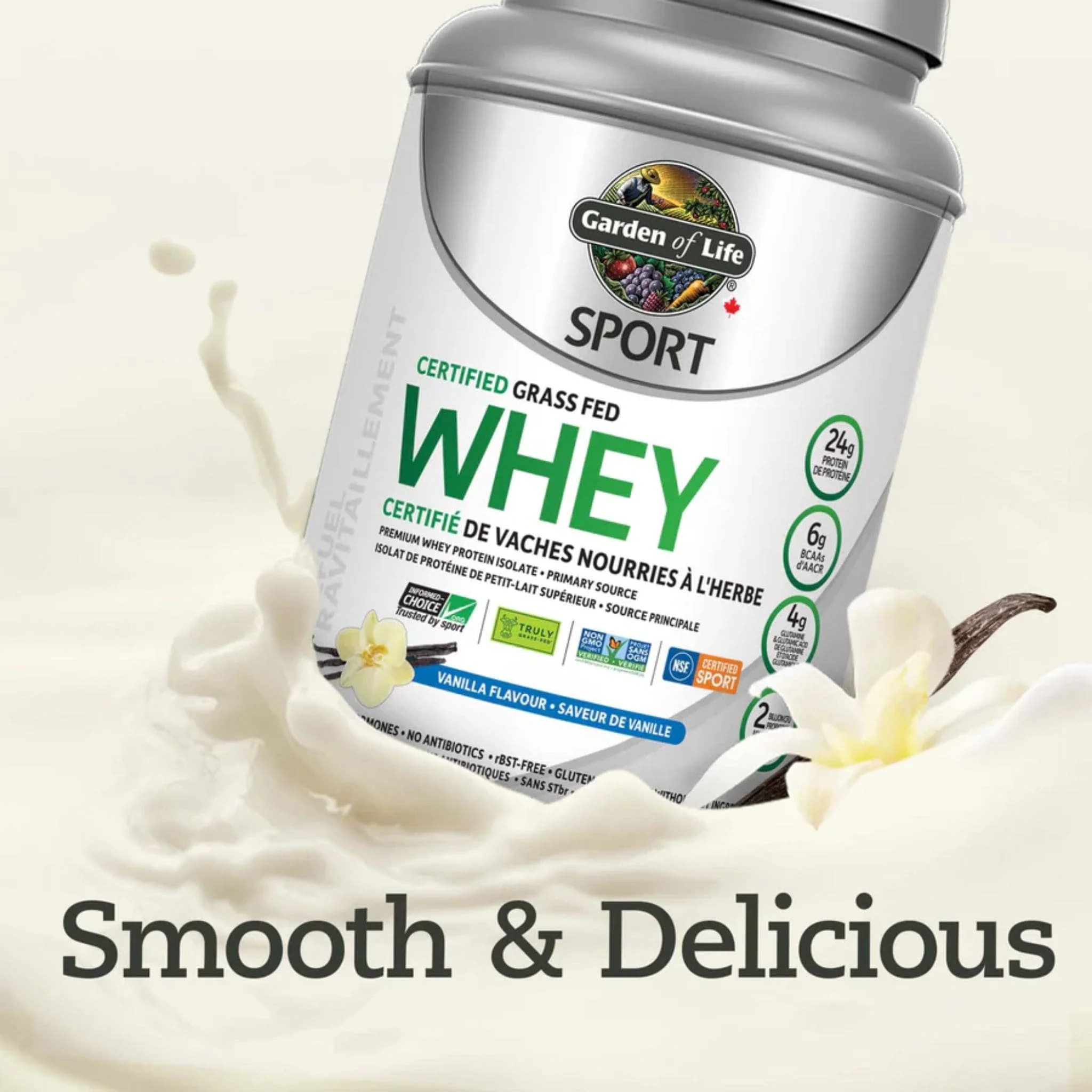 Garden of Life Sport Whey, Certified Grass Fed Whey, 640g-660g - Image 16