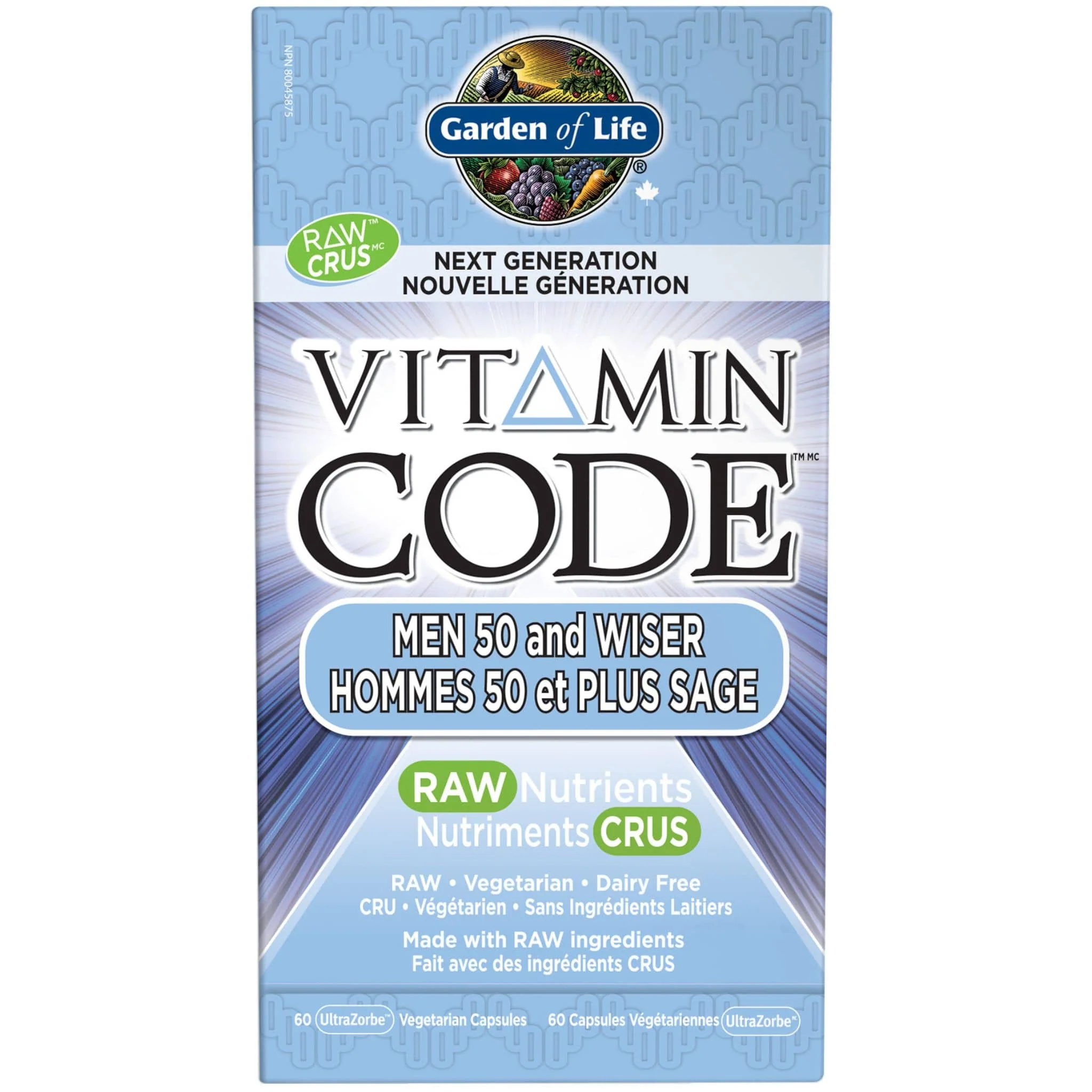 Garden of Life Vitamin Code for Men 50 & Wiser, 60 Vcaps