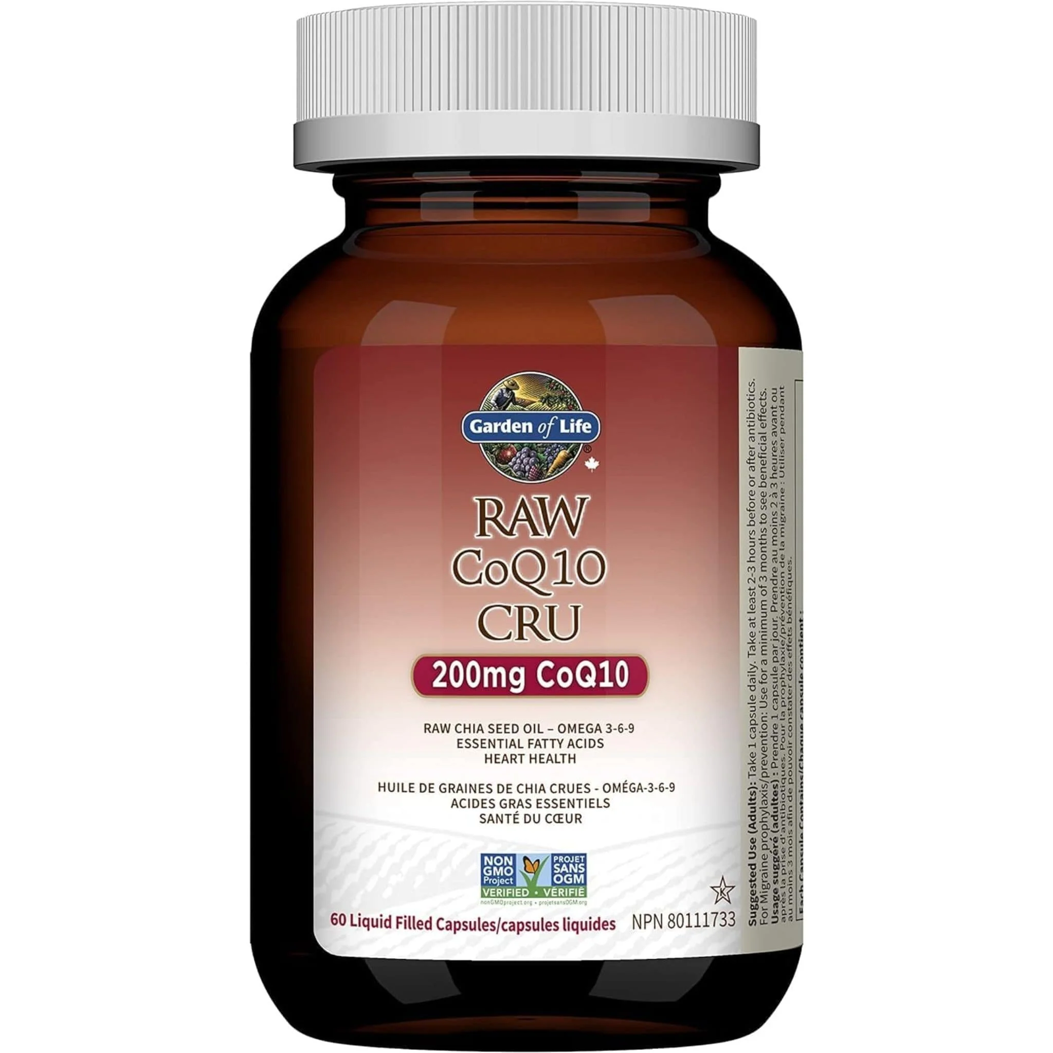 Garden of Life Vitamin Code Raw CoQ10 200mg, 60 Vegetarian Capsules - Image 2
