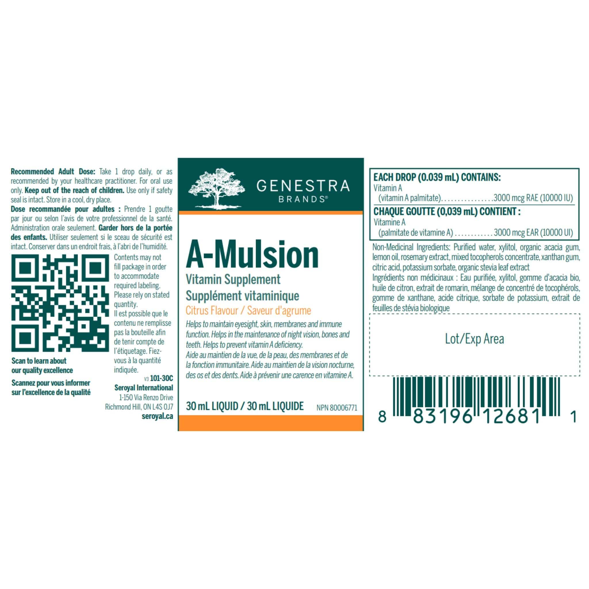 Genestra A-Mulsion Vitamin A Drops, 30ml - Image 3