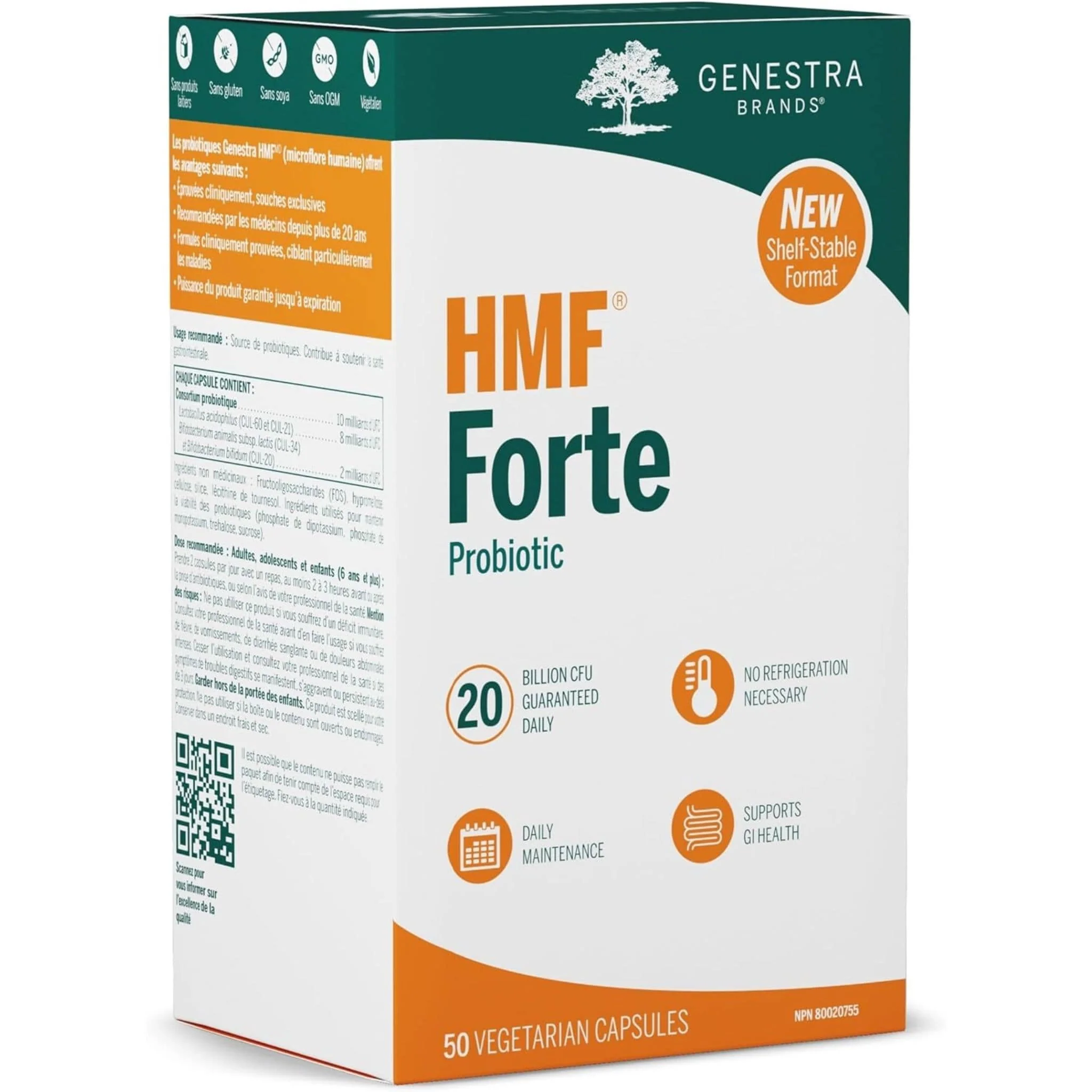 Genestra HMF Forte, 10 Billion CFU, Shelf Stable, 50 Capsules