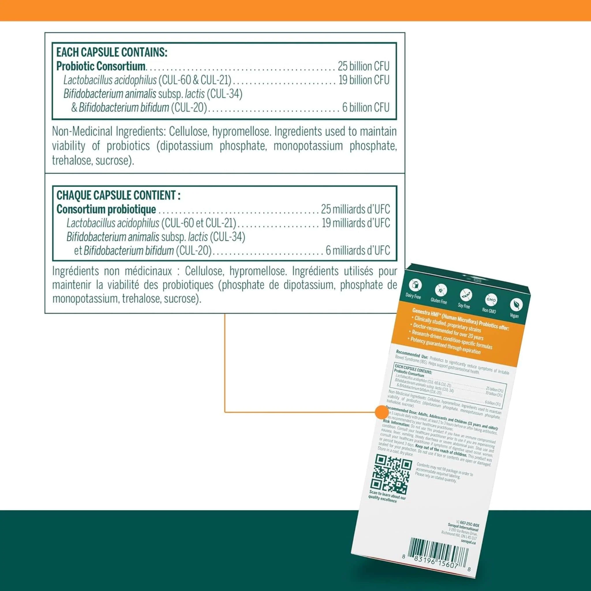 Genestra HMF IBS Relief, 25 billion CFU, Shelf Stable, 25 Capsules - Image 2