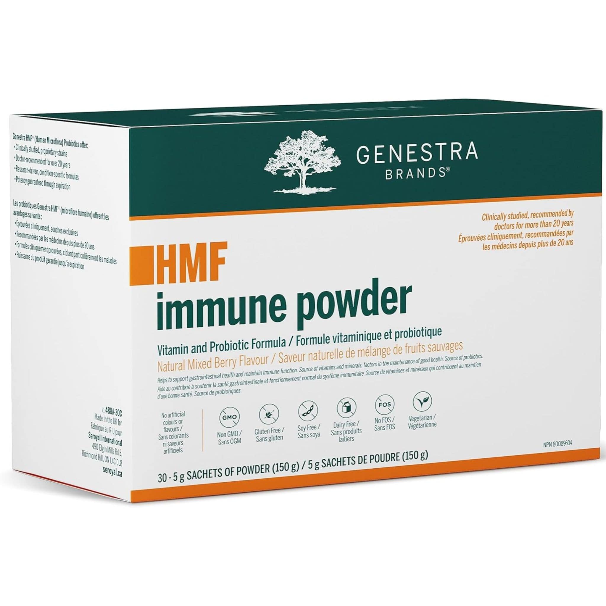 Genestra  HMF Immune Powder, 15 Billion CFU, Vitamin and Probiotic Formula, 30 Sachets