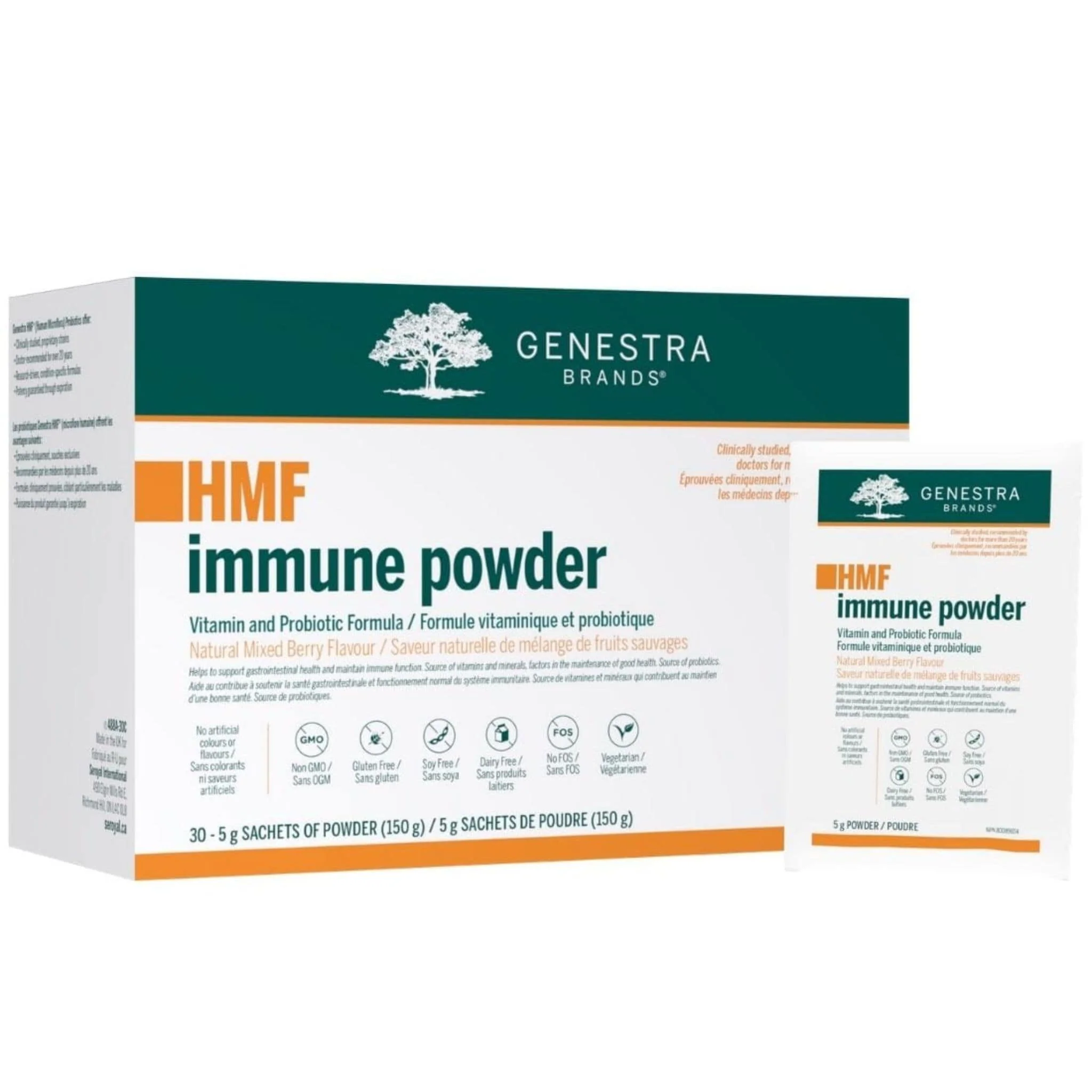 Genestra  HMF Immune Powder, 15 Billion CFU, Vitamin and Probiotic Formula, 30 Sachets - Image 2