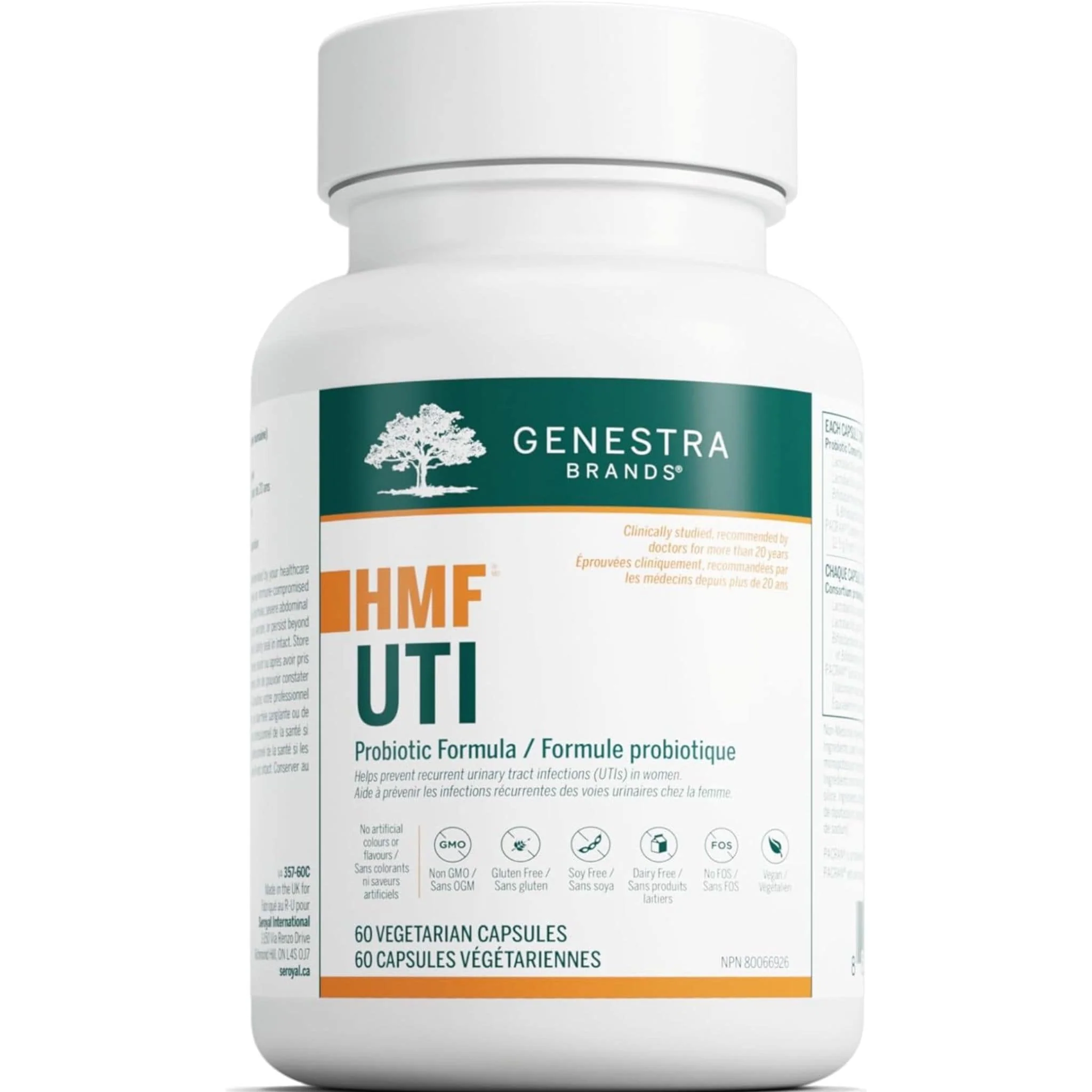 Genestra HMF UTI, 30 billion CFU, 60 Vegetarian Capsules