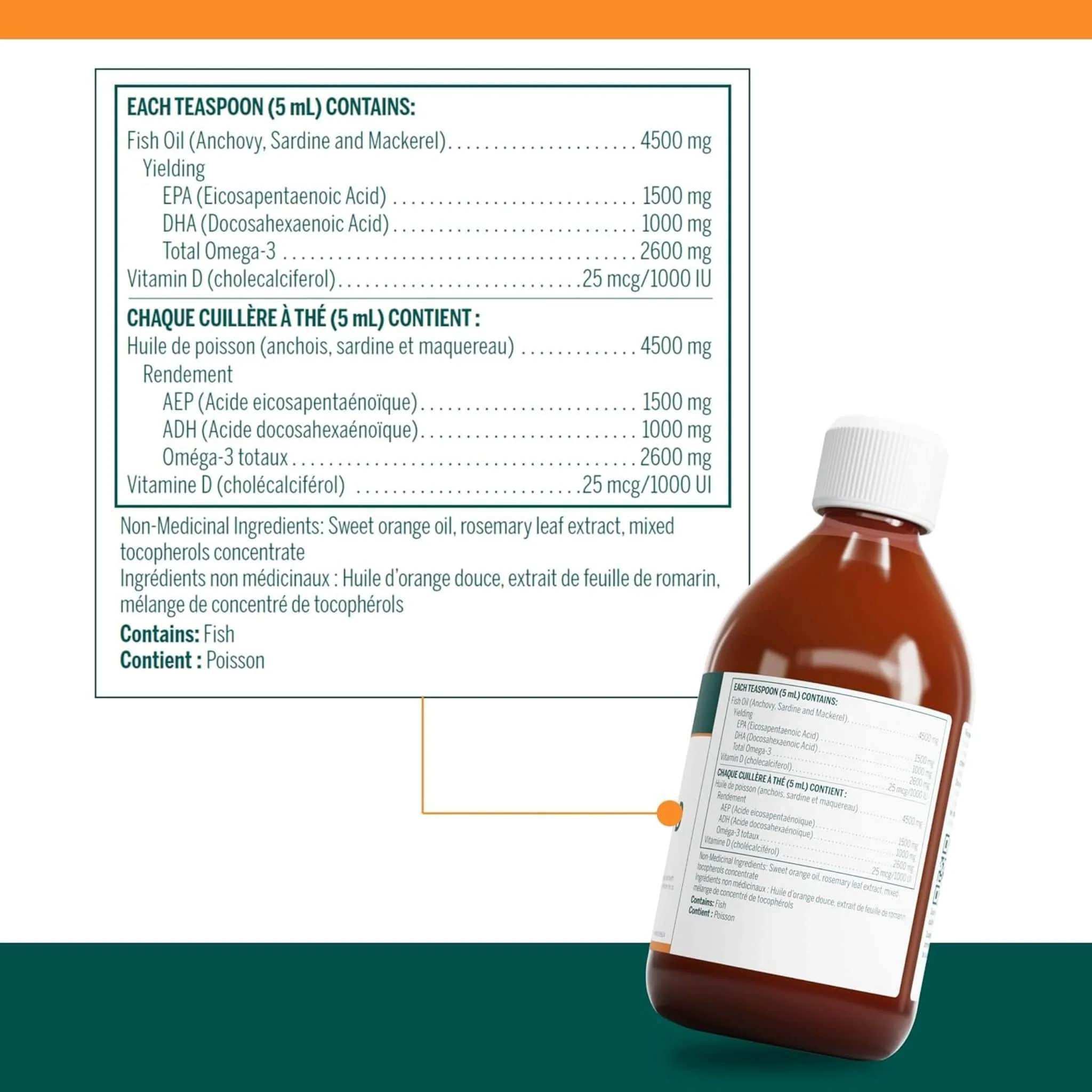 Genestra Super EFA Forte Liquid plus D, Orange Flavour, 500ml - Image 2