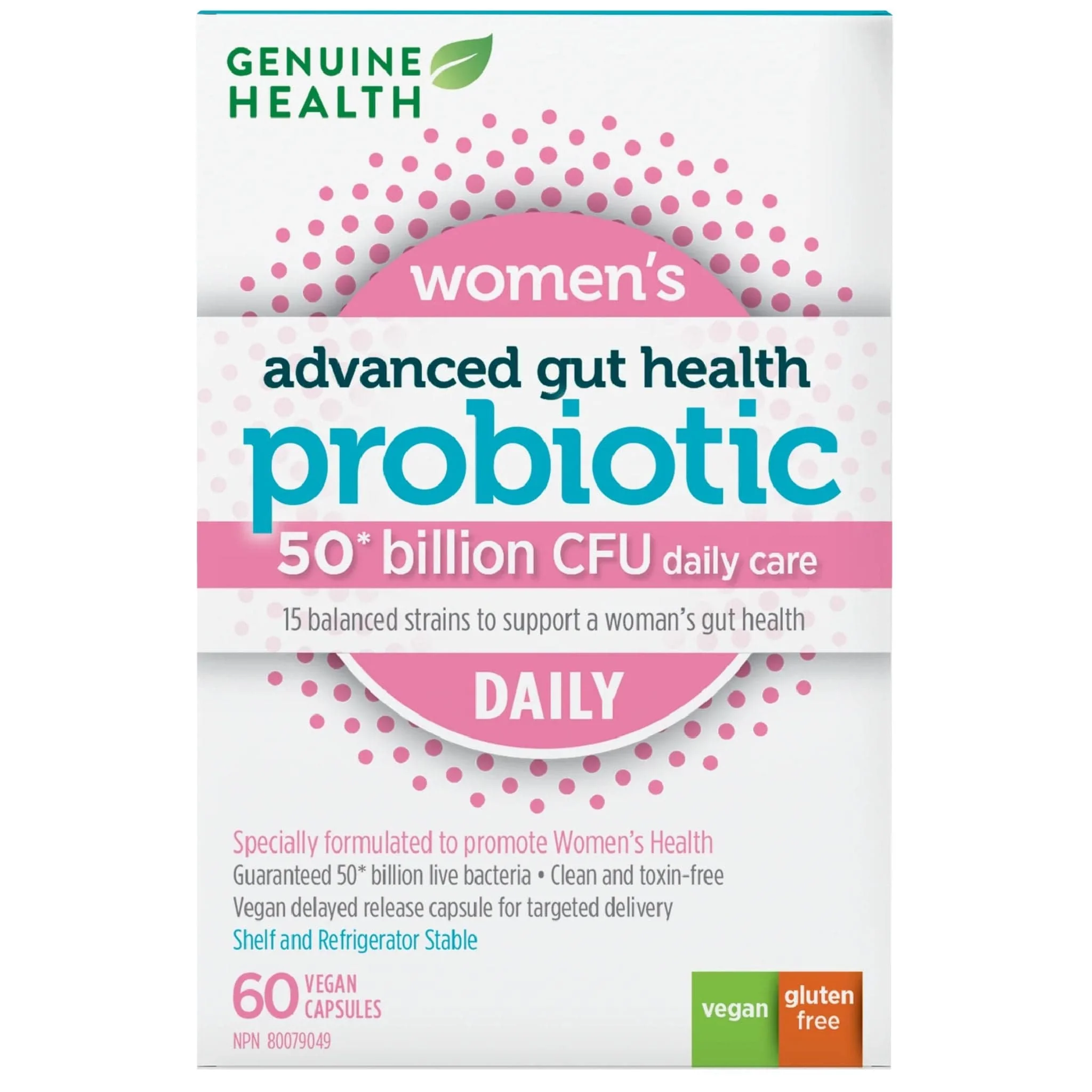 Genuine Health Advanced Gut Health Probiotic 50 Billion CFU, Women's Daily