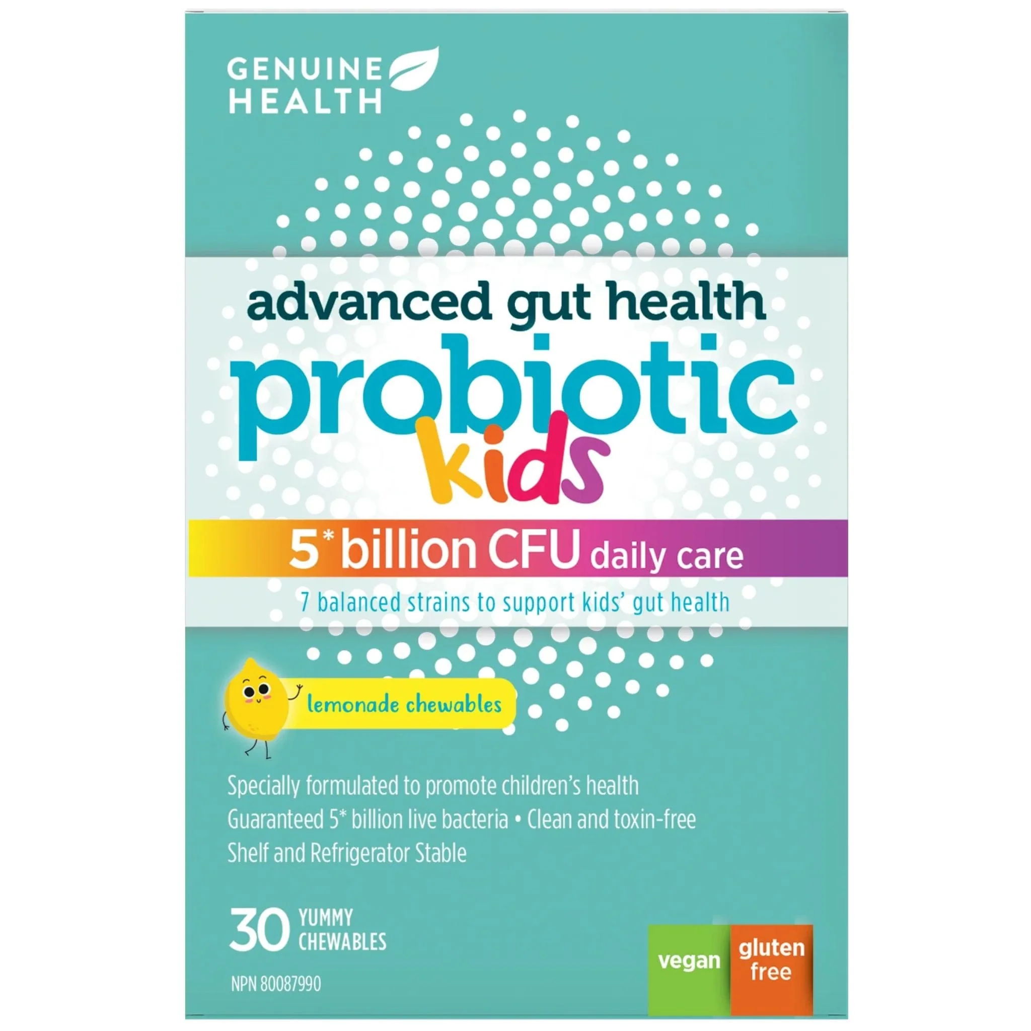 Genuine Health Advanced Gut Health Probiotic For Kids (Shelf Stable), 30 Chewable Tablets