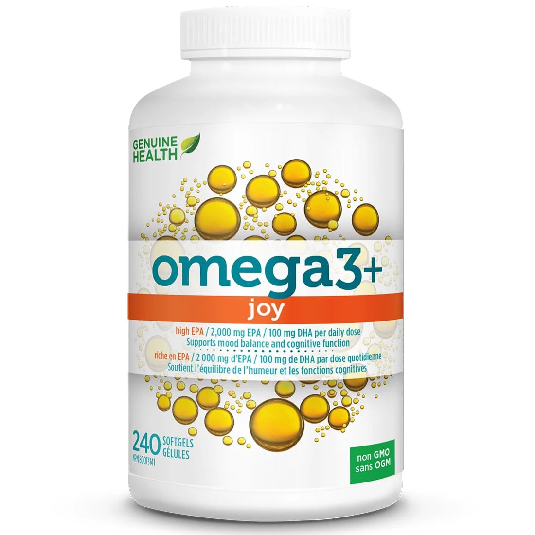 Genuine Health Omega3+ Joy Fish Oil Softgels, Mood Support Fish Oil, Purity Tested, Wild Caught, No Fishy Aftertaste or Odour - Image 3