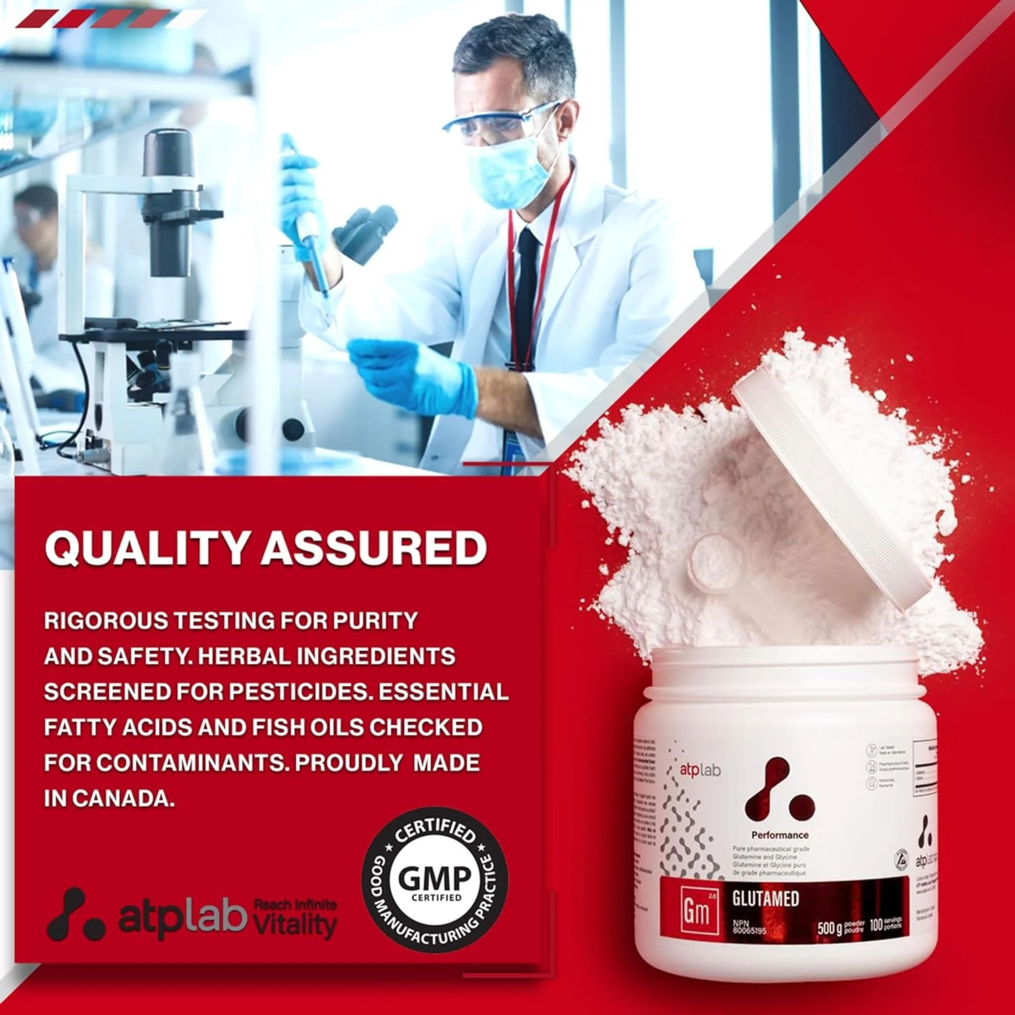 ATP Lab Glutamed Powder, Support for Gut Health, 500g - Image 10