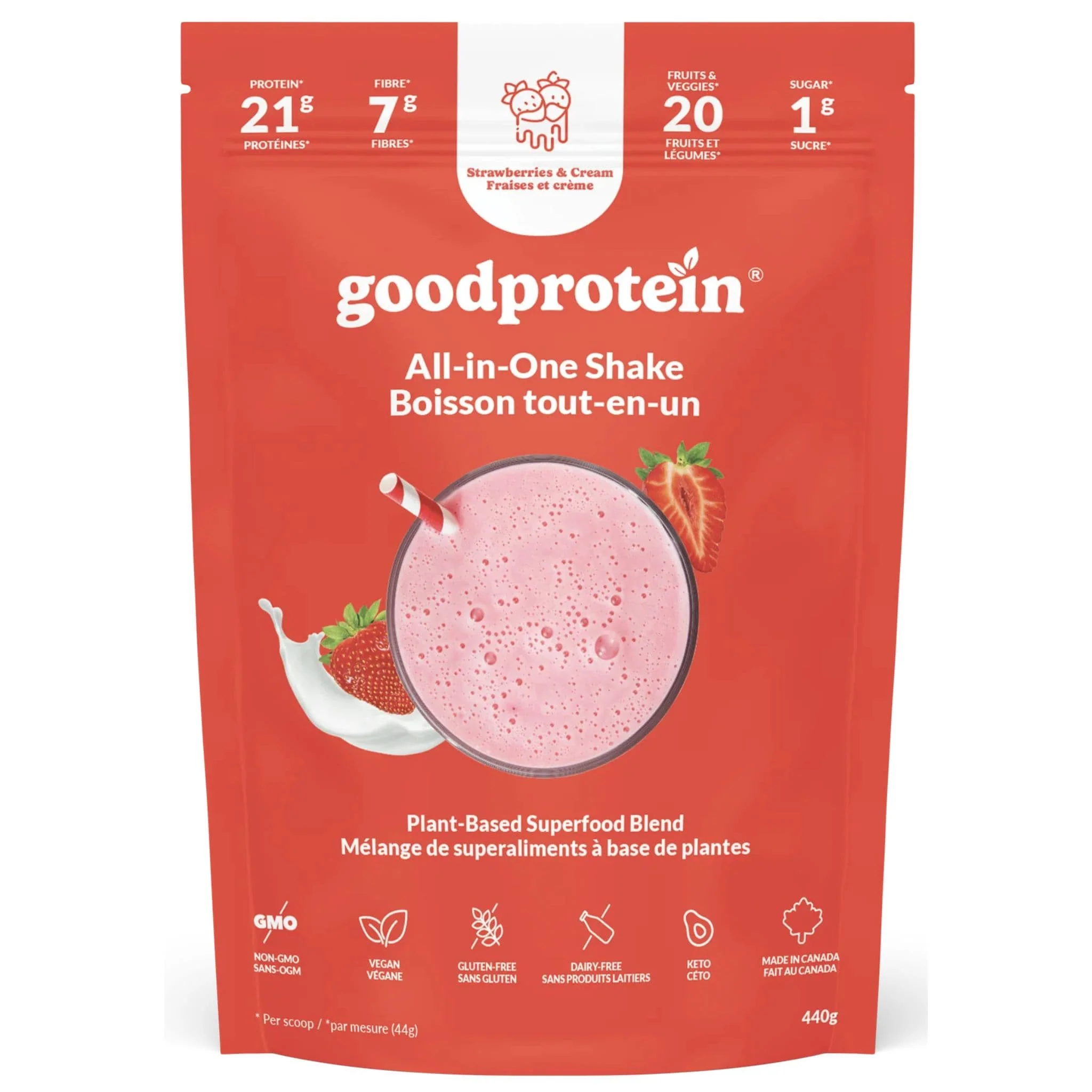 Good Protein All-in-One Shake Protein Powder, Protein 21g, Fibre 7g, Plant-Based, Vegan, Gluten-Free, Keto-Friendly Shake with Superfoods, Probiotics and Essential Nutrients,  440g-880g - Image 10