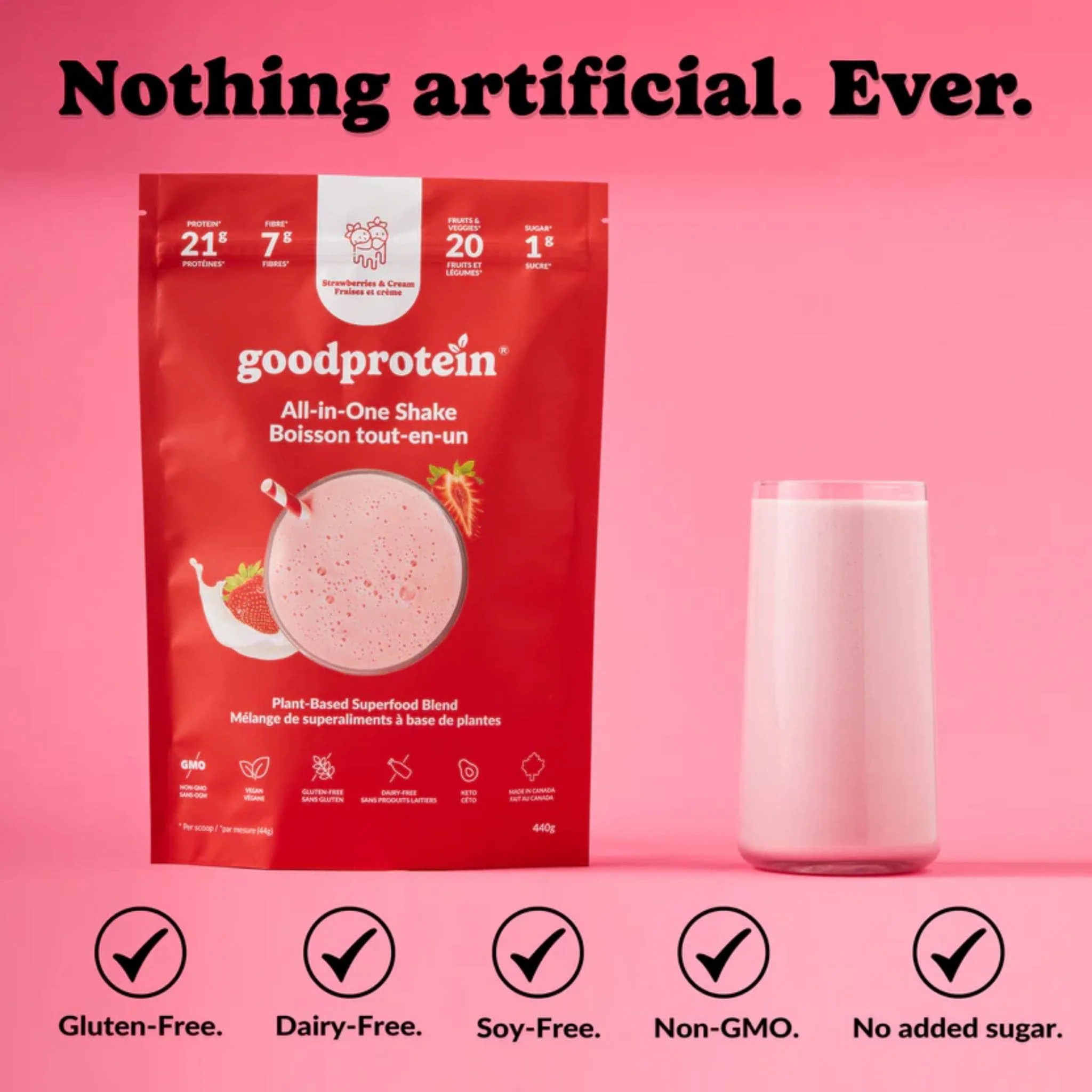 Good Protein All-in-One Shake Protein Powder, Protein 21g, Fibre 7g, Plant-Based, Vegan, Gluten-Free, Keto-Friendly Shake with Superfoods, Probiotics and Essential Nutrients,  440g-880g - Image 13