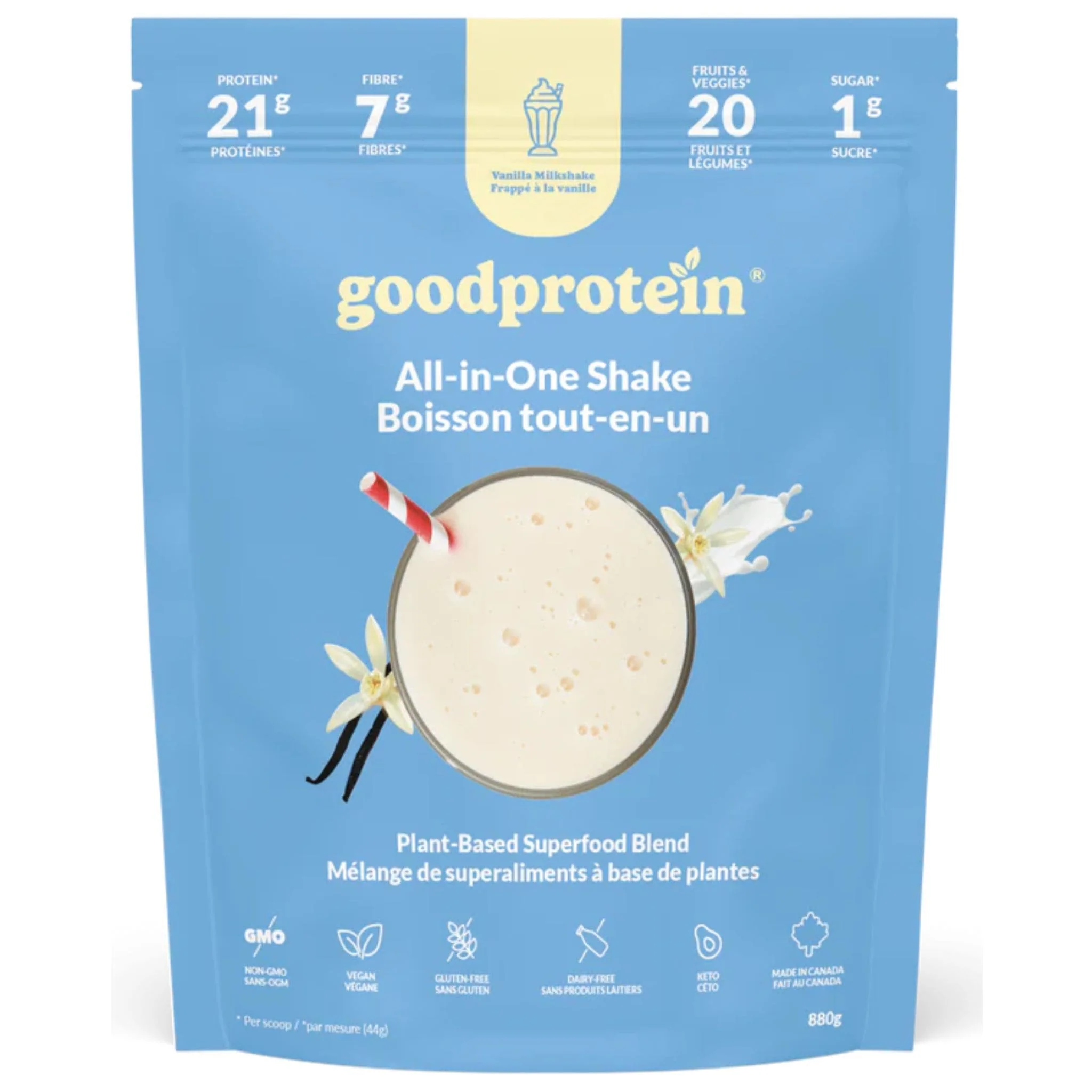 Good Protein All-in-One Shake Protein Powder, Protein 21g, Fibre 7g, Plant-Based, Vegan, Gluten-Free, Keto-Friendly Shake with Superfoods, Probiotics and Essential Nutrients,  440g-880g - Image 15