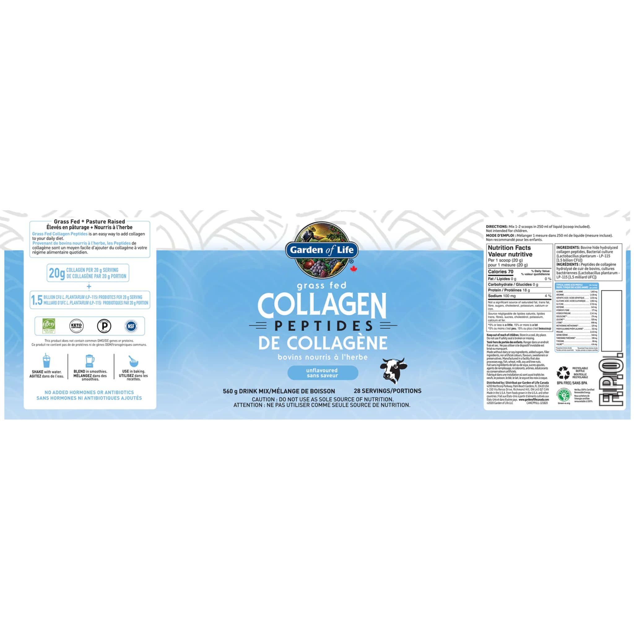 Garden of Life Grass Fed Collagen Peptides, 560g - Image 8