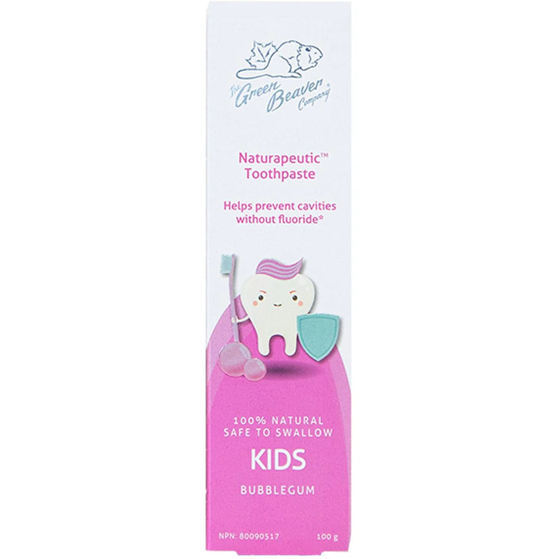 Green Beaver Naturapeutic Kids Toothpaste, Great Taste, 100% Natural & Safe to Swallow, 100g CLEARANCE 25% Off Exp 9/27 Final Sale