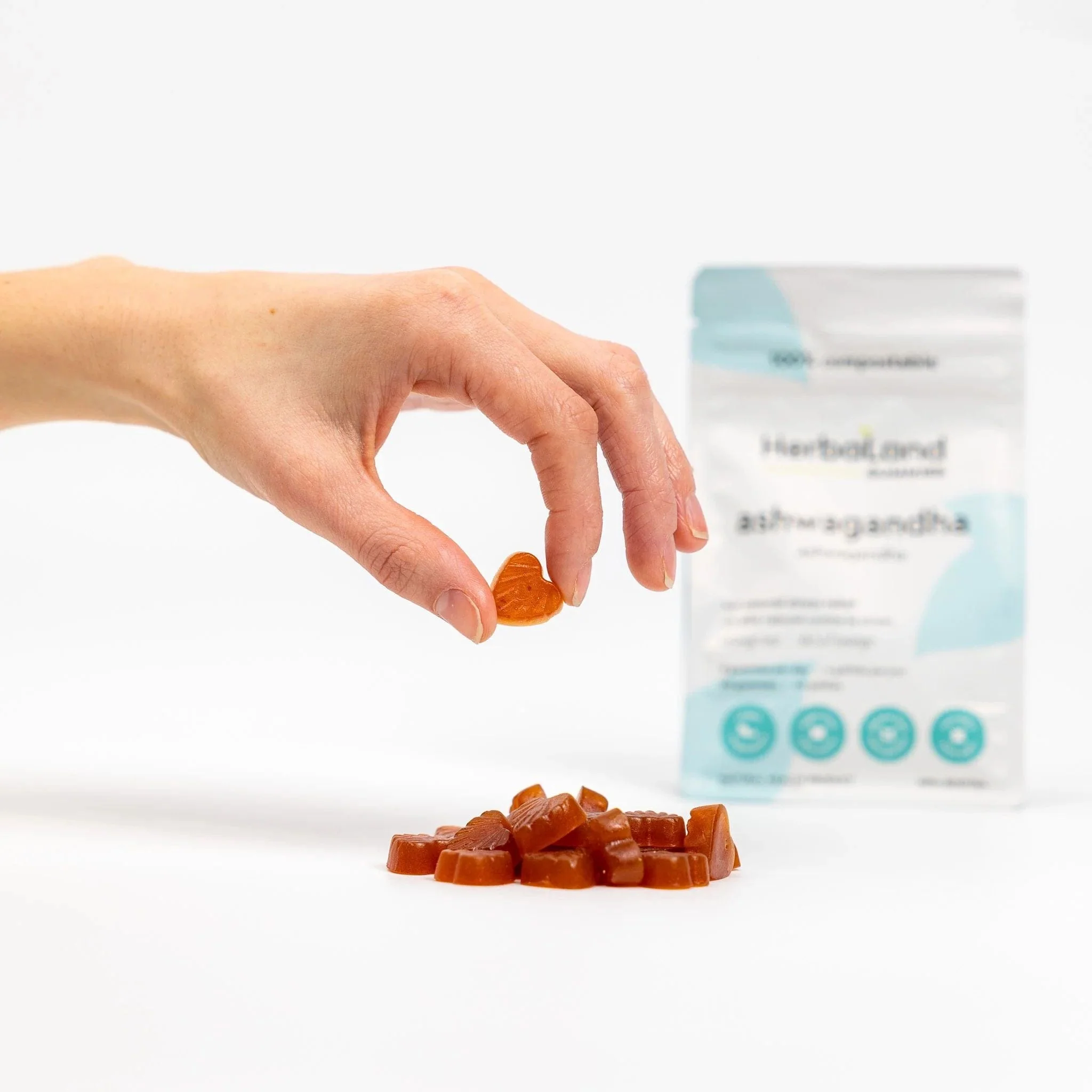 Herbaland Ashwagandha Gummies 100mg, Orange Tea Flavour, 60 Gummies - Image 4