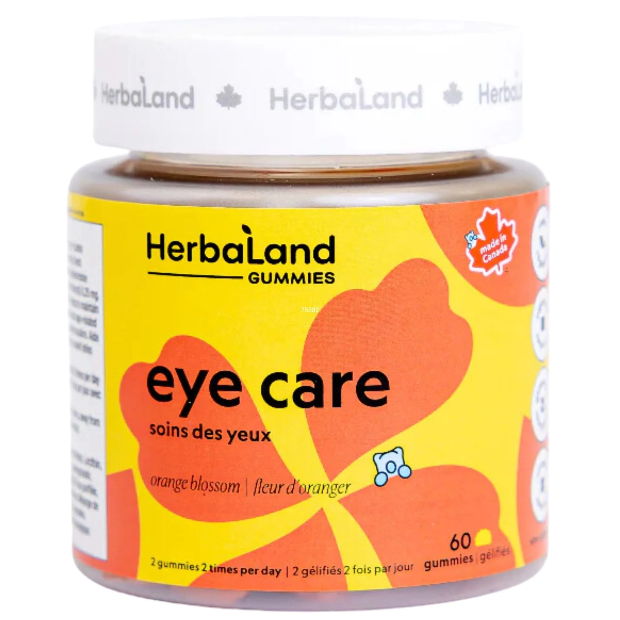 Herbaland Eye Care Gummies with Lutein, Vegan, Sugar-free, 60 Gummies