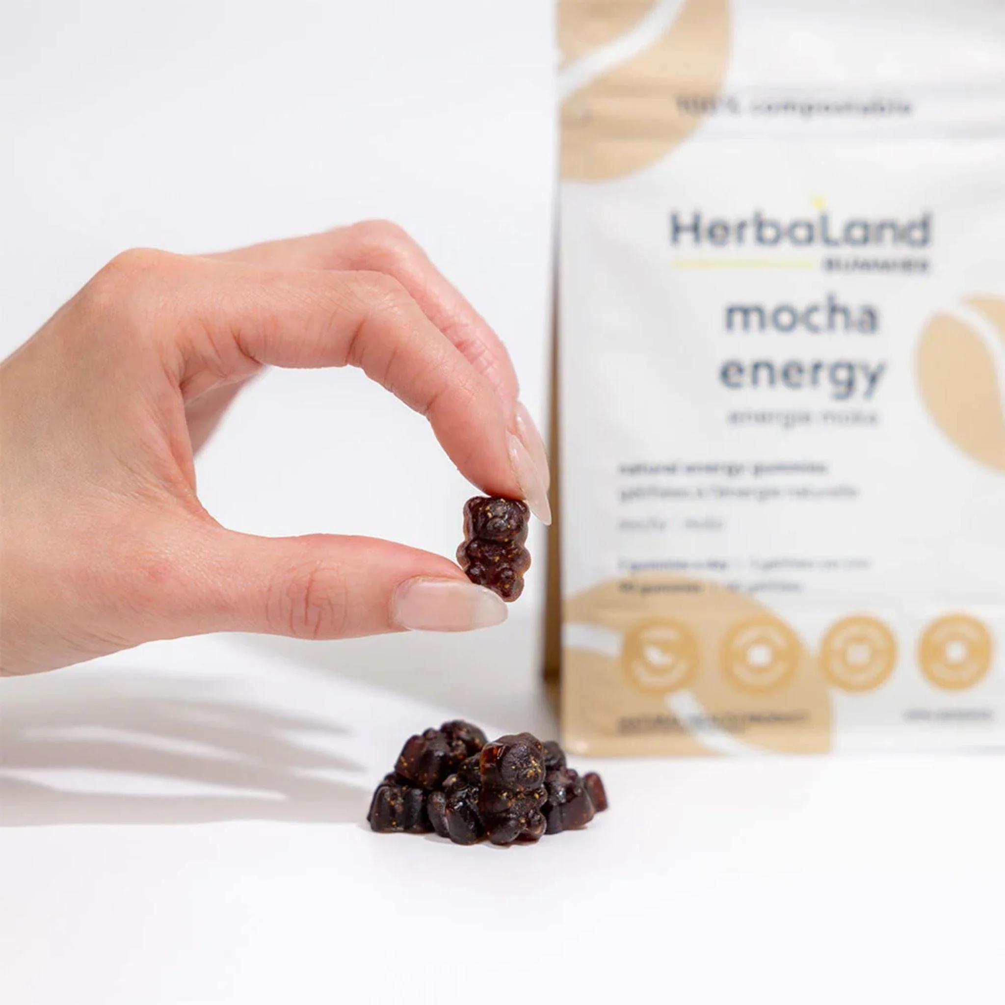Herbaland Mocha Energy Natural Energy Gummies, 100mg Caffeine per Serving, 90 Gummies - Image 3