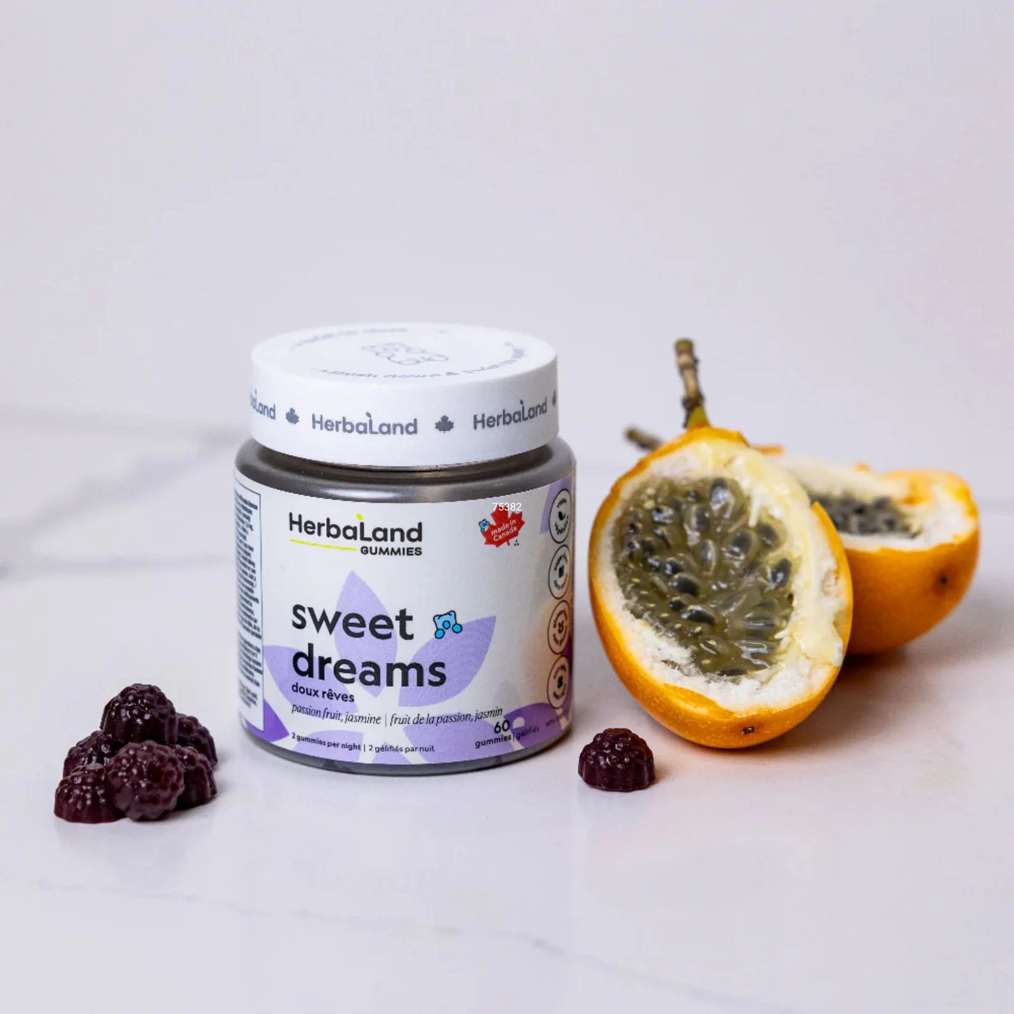 Herbaland Sweet Dreams Gummies with Melatonin, L-Theanine, Lemon Balm, 60 Gummies - Image 4