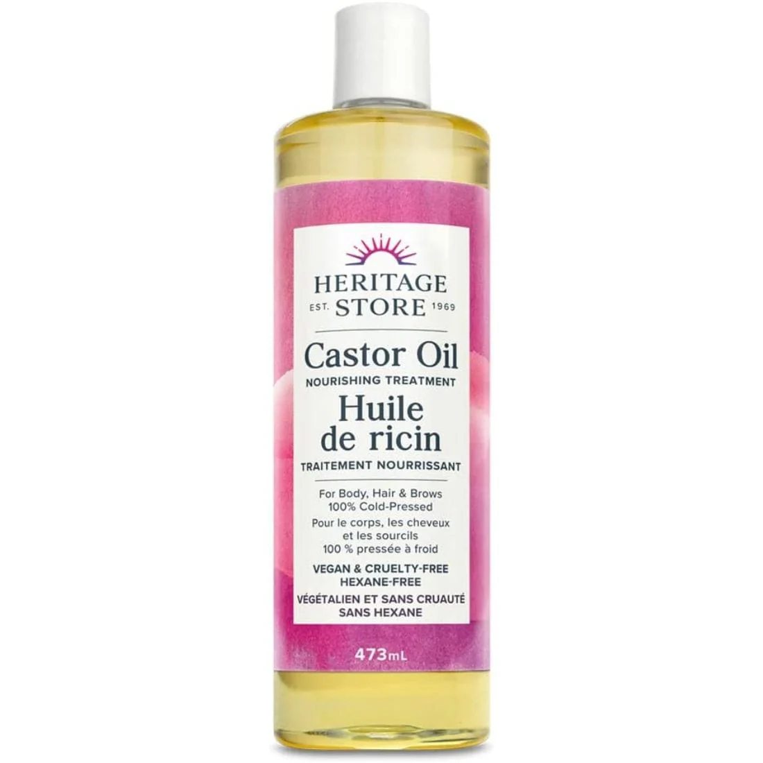 Heritage Store Castor Oil, Hexane Free, 100% Cold Pressed, Dermatologist tested and hypoallergenic - Image 2