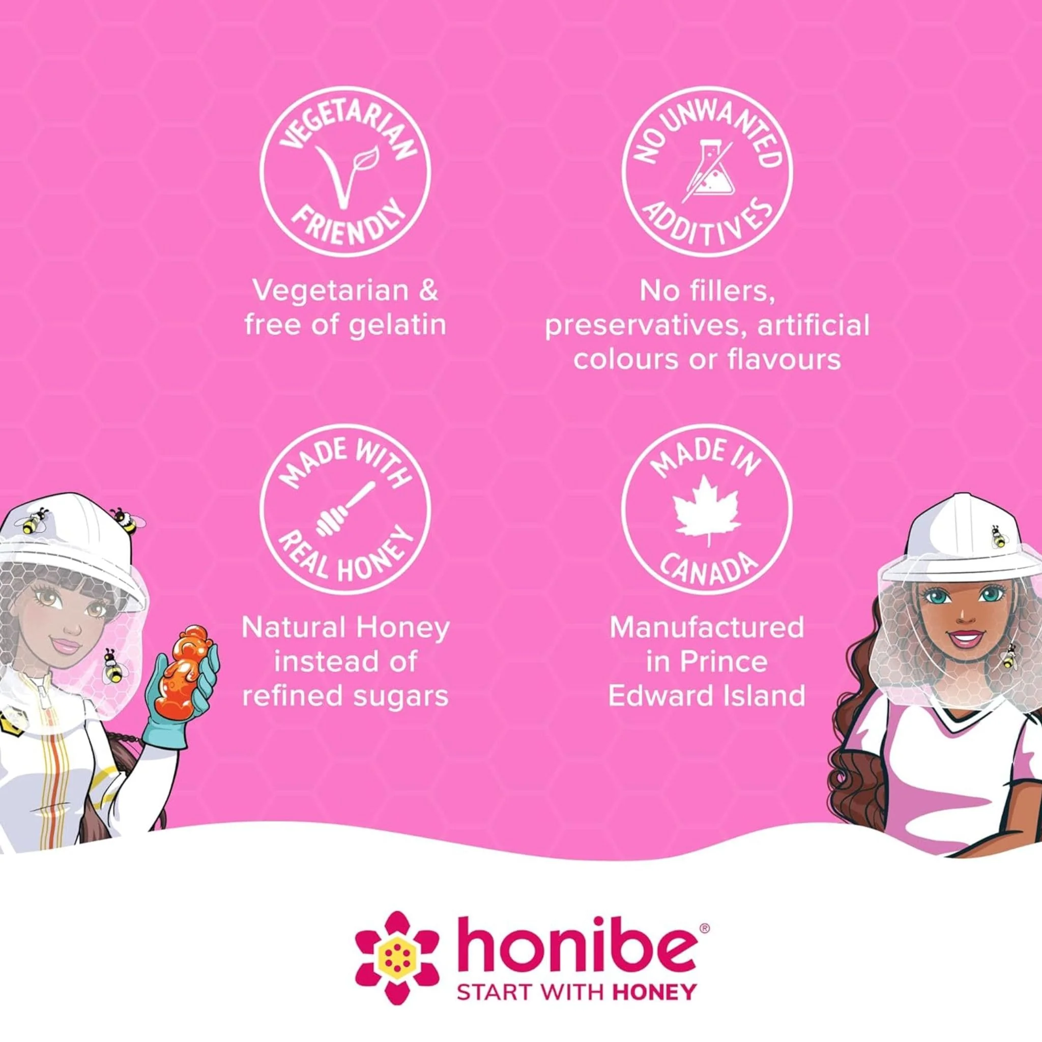 Honibe Barbie Kids Mullti, Immune Boost with Vitamin C, Zinc & Vitamin D, 60 Gummies - Image 7