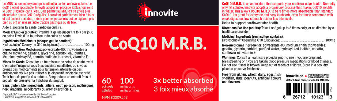 Innovite CoQ10 M.R.B. 100mg, 60 Softgels - Image 2