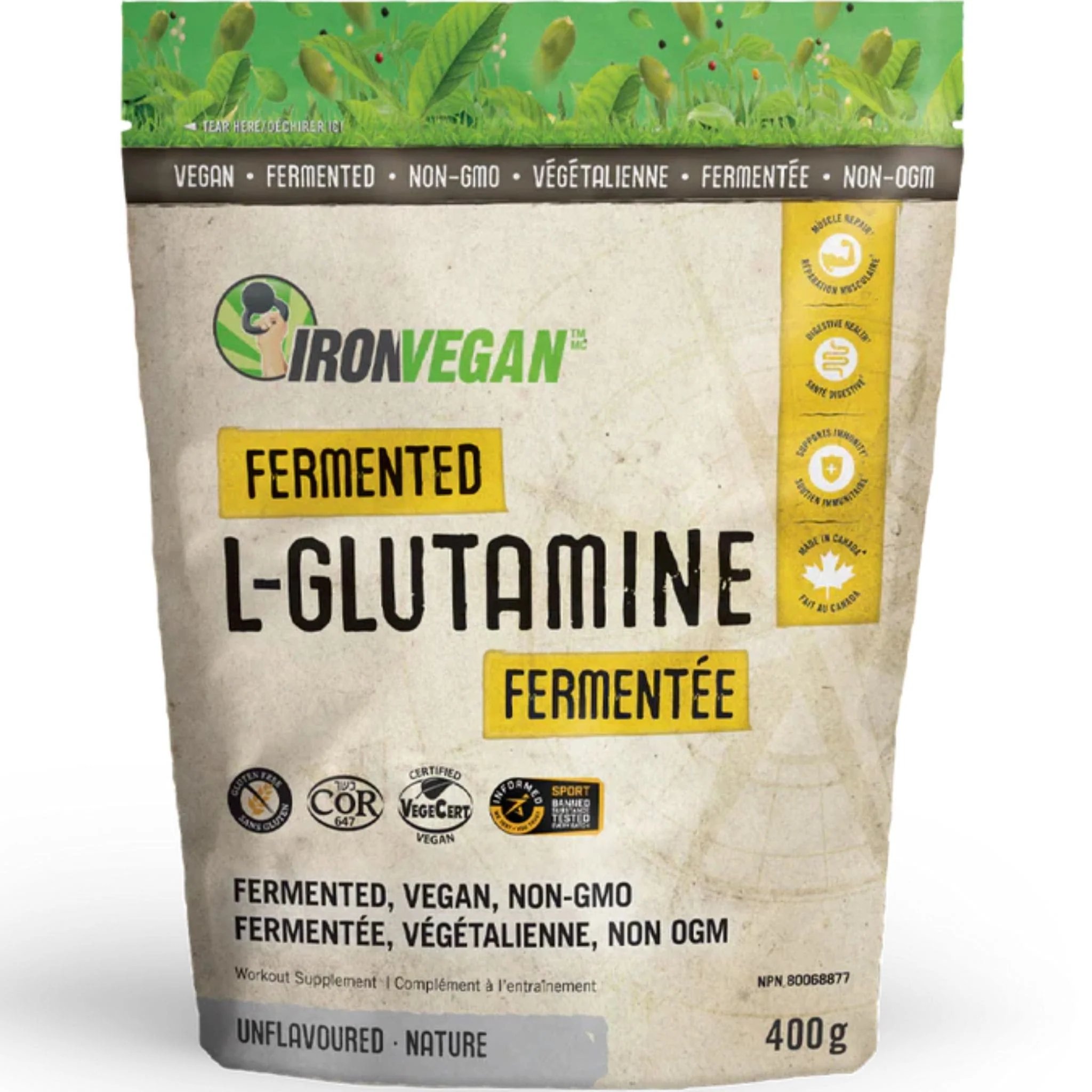 Iron Vegan Fermented L-Glutamine (Vegan, Non-GMO), 400g