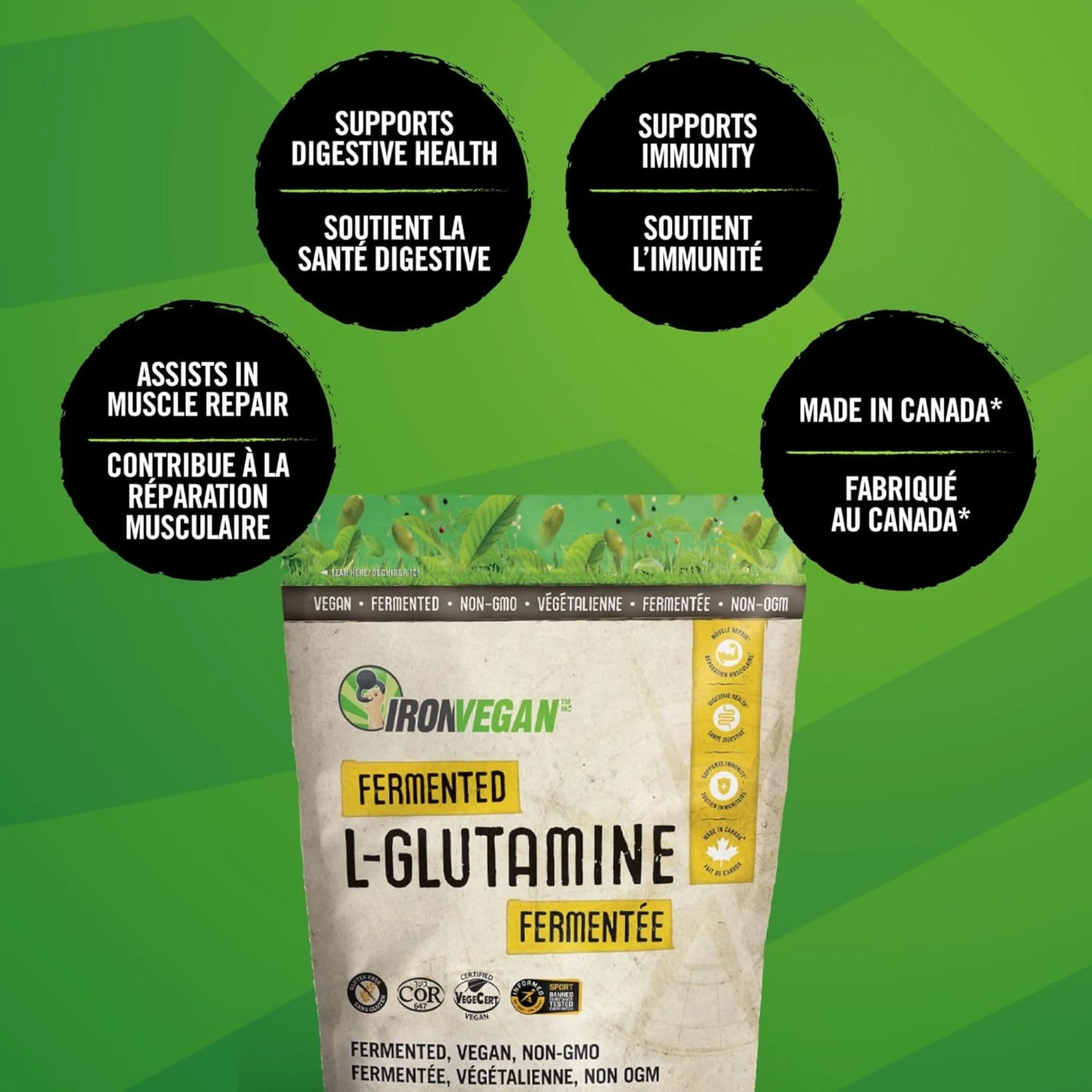 Iron Vegan Fermented L-Glutamine (Vegan, Non-GMO), 400g - Image 3