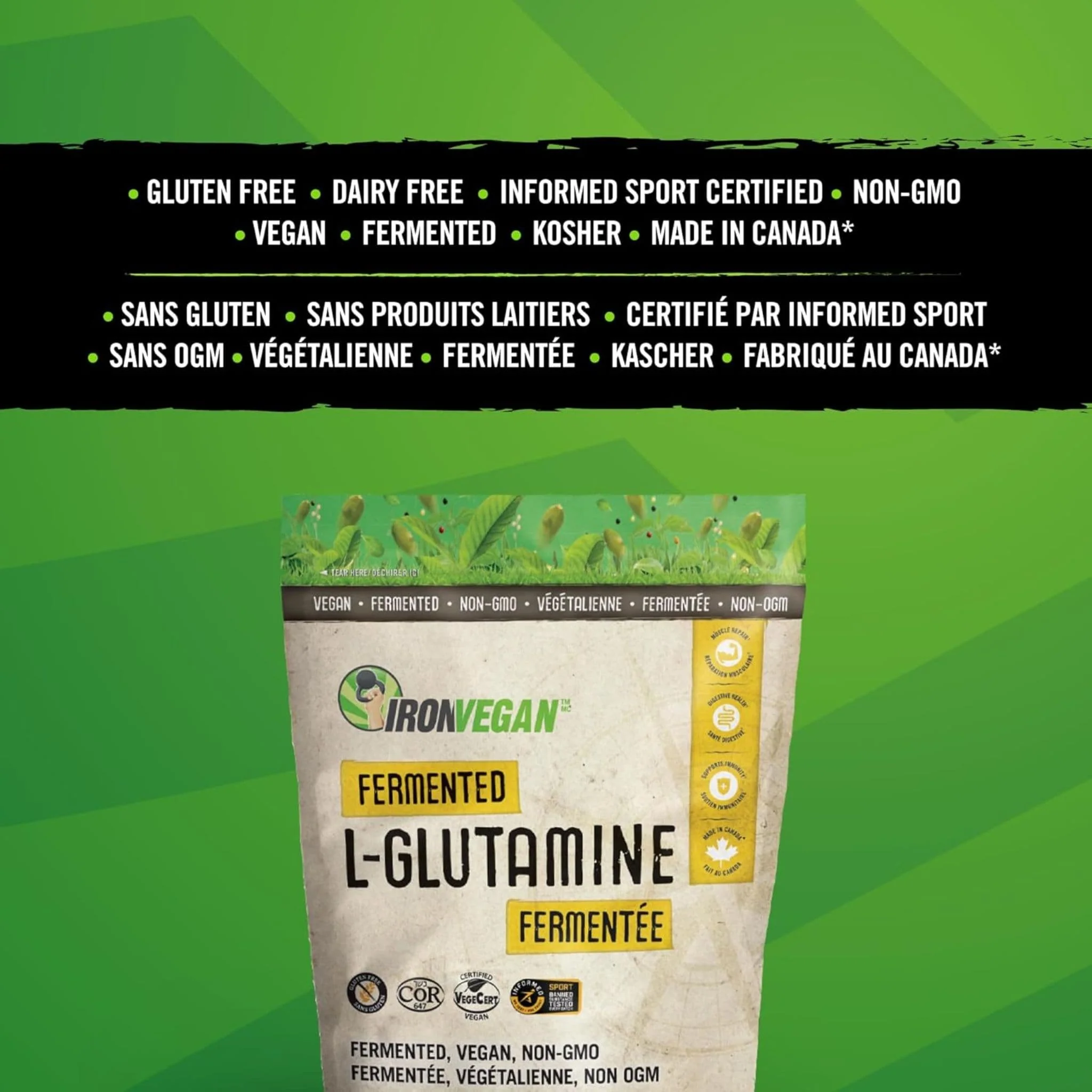 Iron Vegan Fermented L-Glutamine (Vegan, Non-GMO), 400g - Image 4