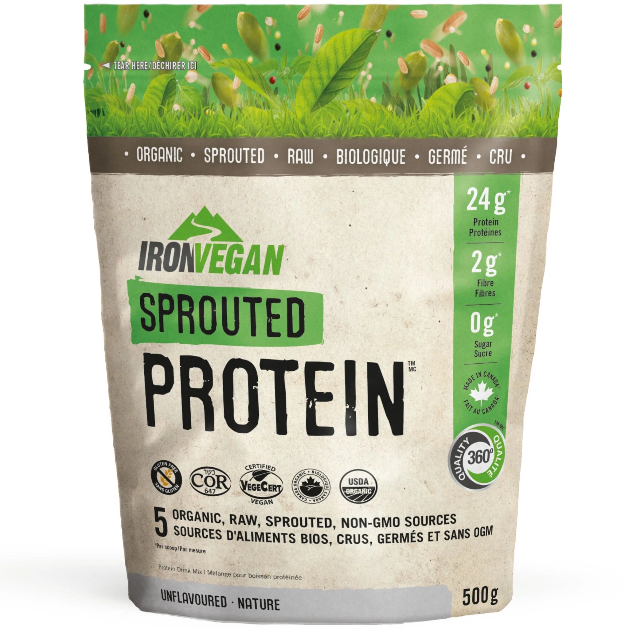 Iron Vegan Sprouted Brown Rice Blend Protein, Certified Organic, Non-GMO, Smooth and Creamy Texture - Image 13
