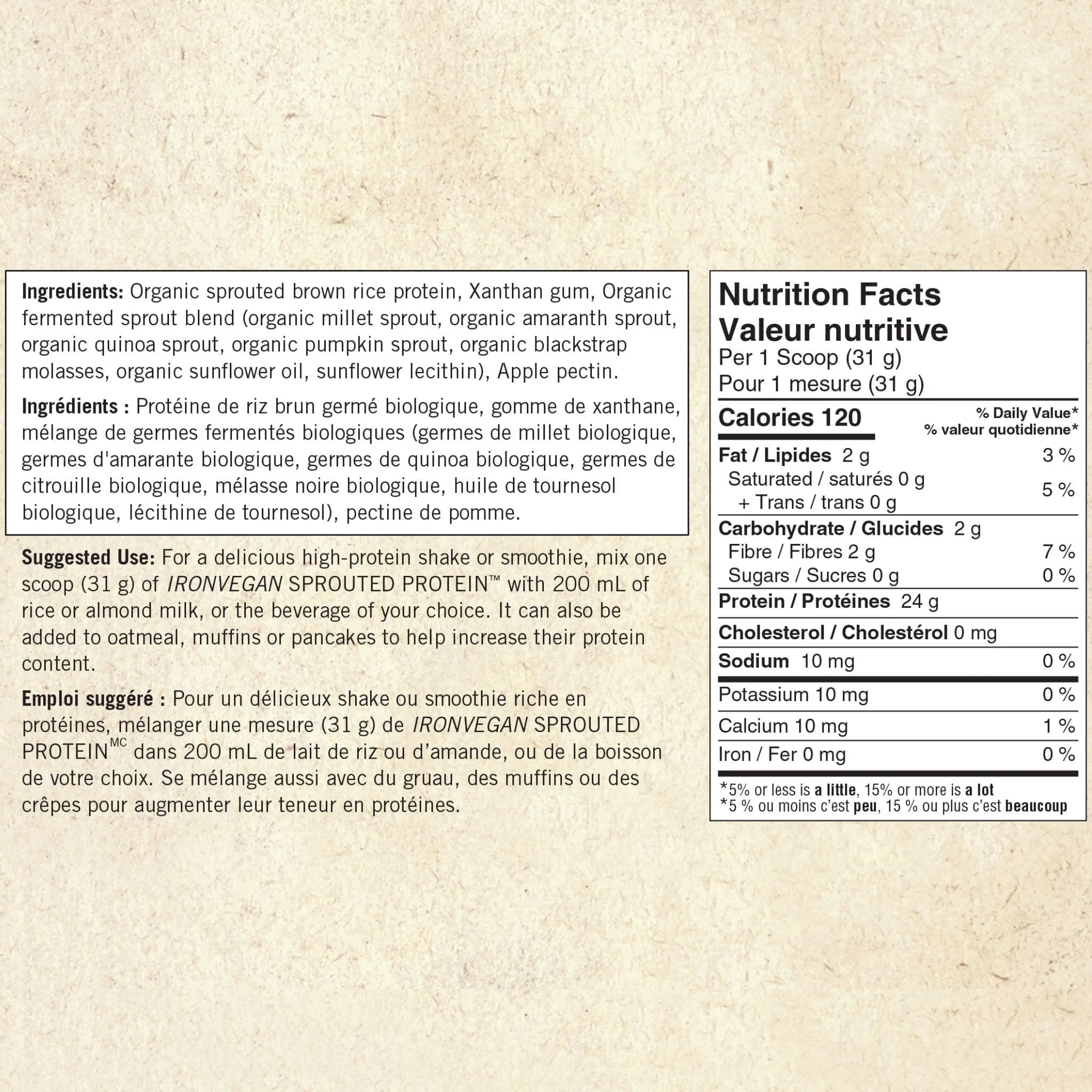 Iron Vegan Sprouted Brown Rice Blend Protein, Certified Organic, Non-GMO, Smooth and Creamy Texture - Image 14