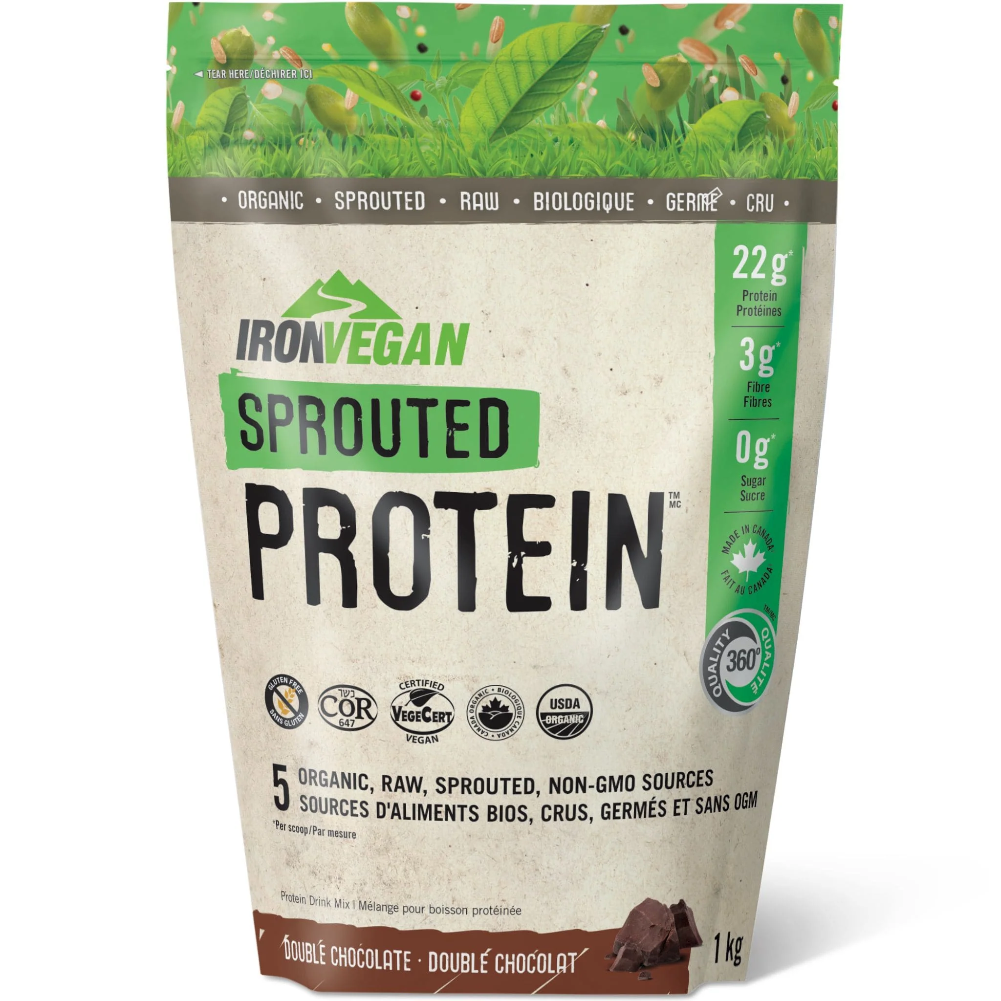 Iron Vegan Sprouted Brown Rice Blend Protein, Certified Organic, Non-GMO, Smooth and Creamy Texture - Image 4