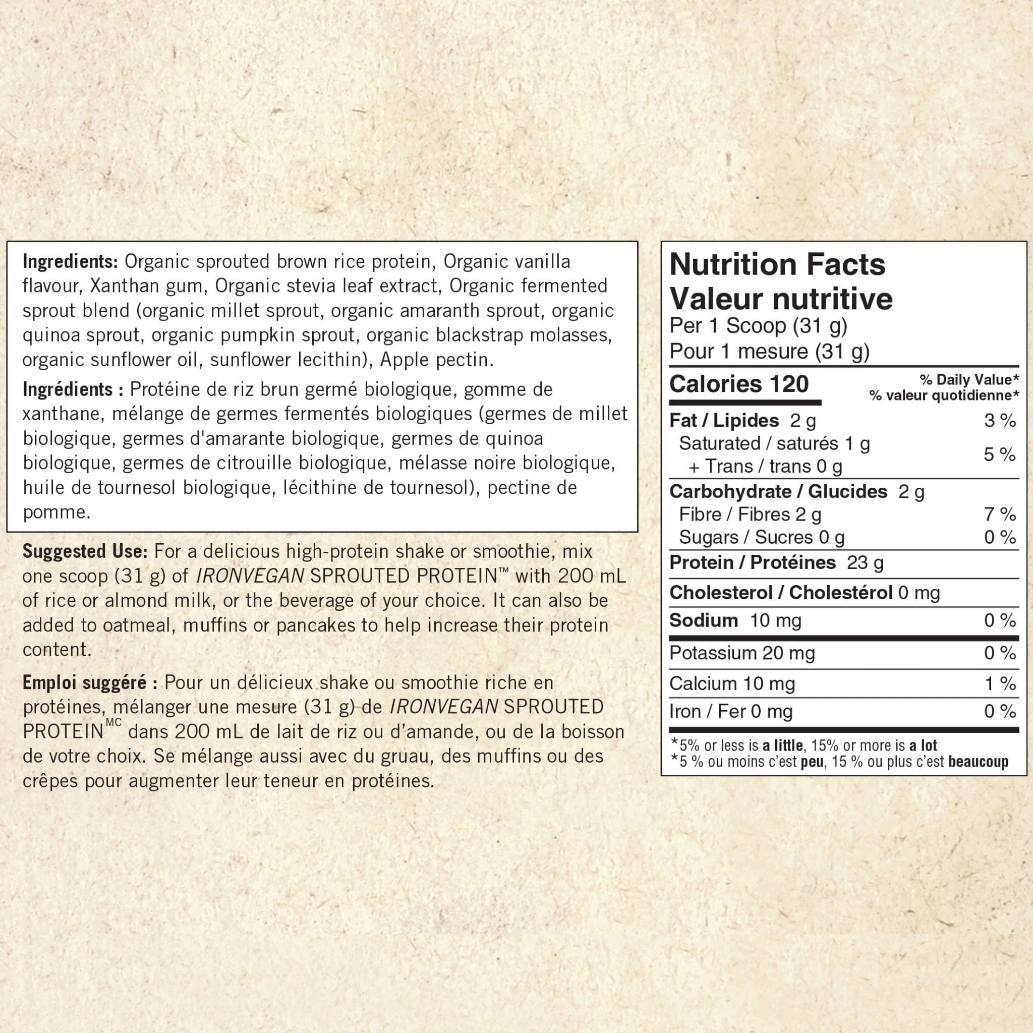 Iron Vegan Sprouted Brown Rice Blend Protein, Certified Organic, Non-GMO, Smooth and Creamy Texture - Image 8