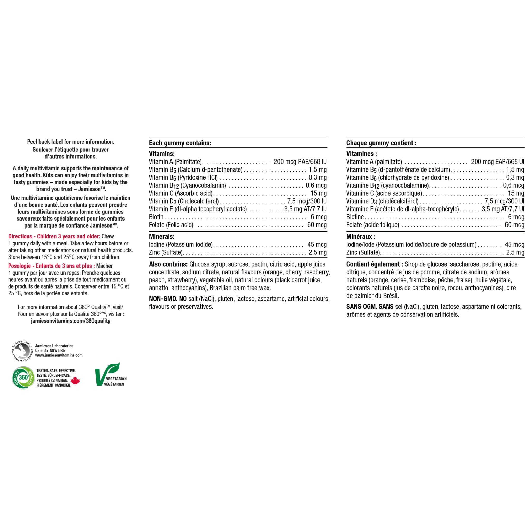 Jamieson 100% Complete Kids Multivitamin Gummies, 130 Gummies - Image 5