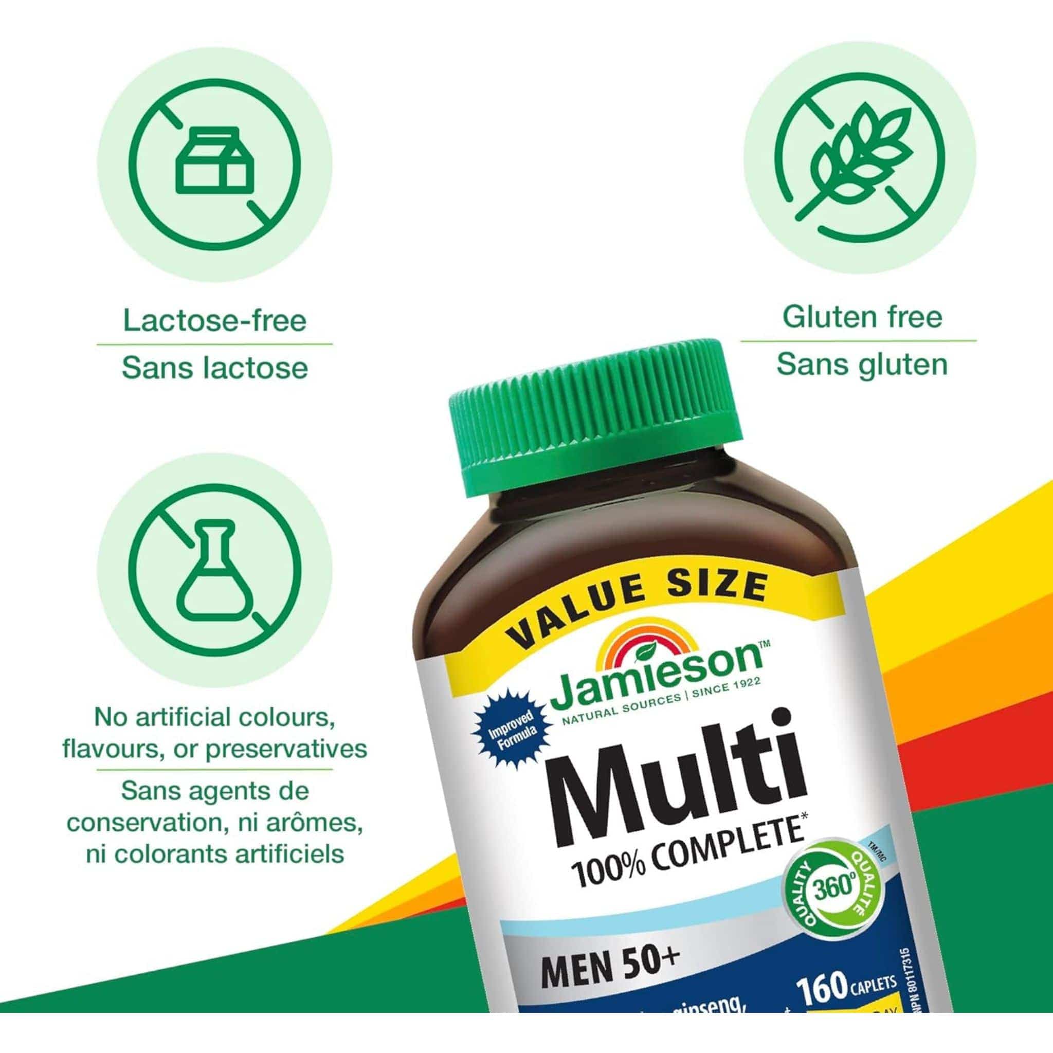 Jamieson 100% Complete Multivitamin Men's 50+ Caplets - Image 10