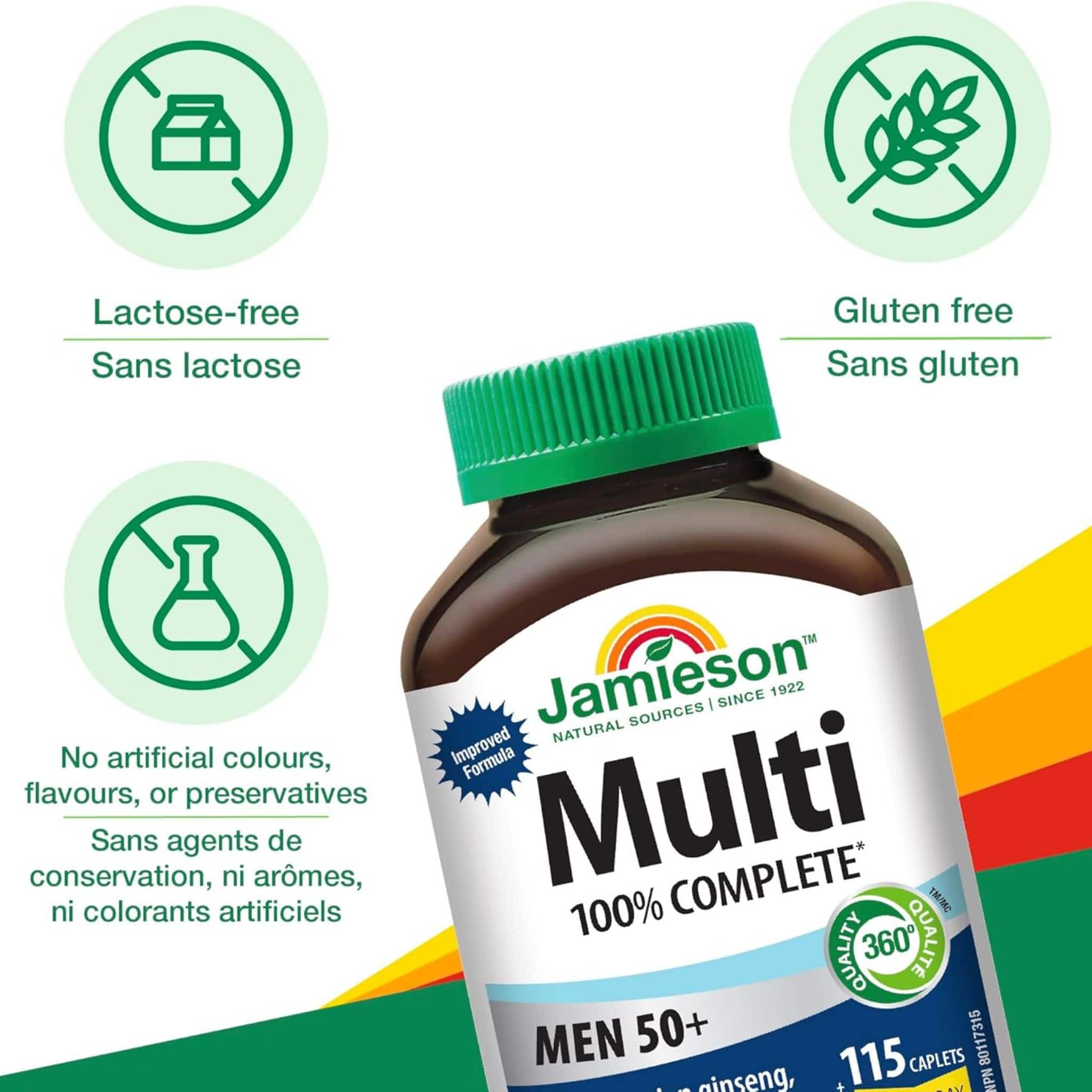 Jamieson 100% Complete Multivitamin Men's 50+ Caplets - Image 4