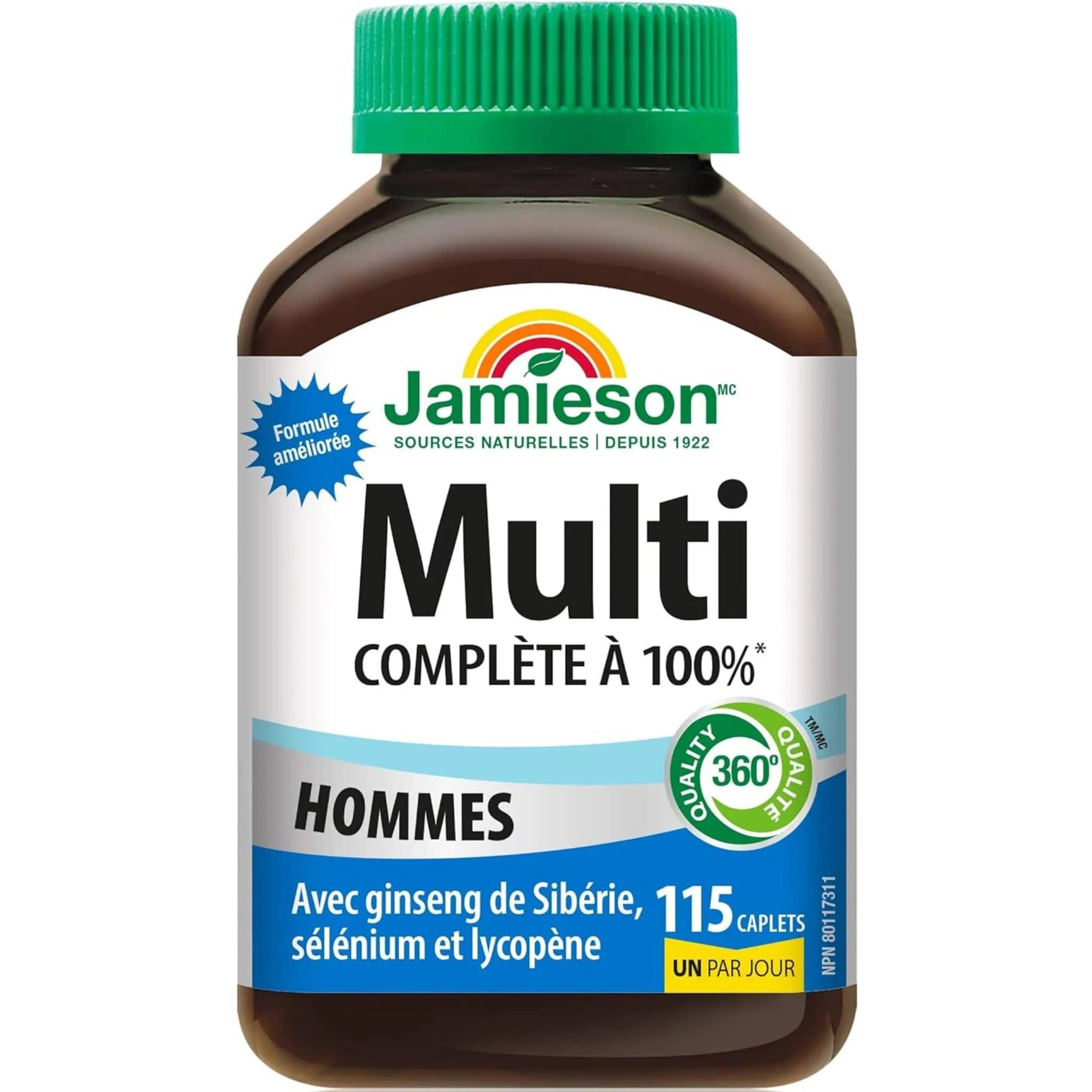 Jamieson 100% Complete Multivitamin Men's, 115-160 Caplets - Image 2