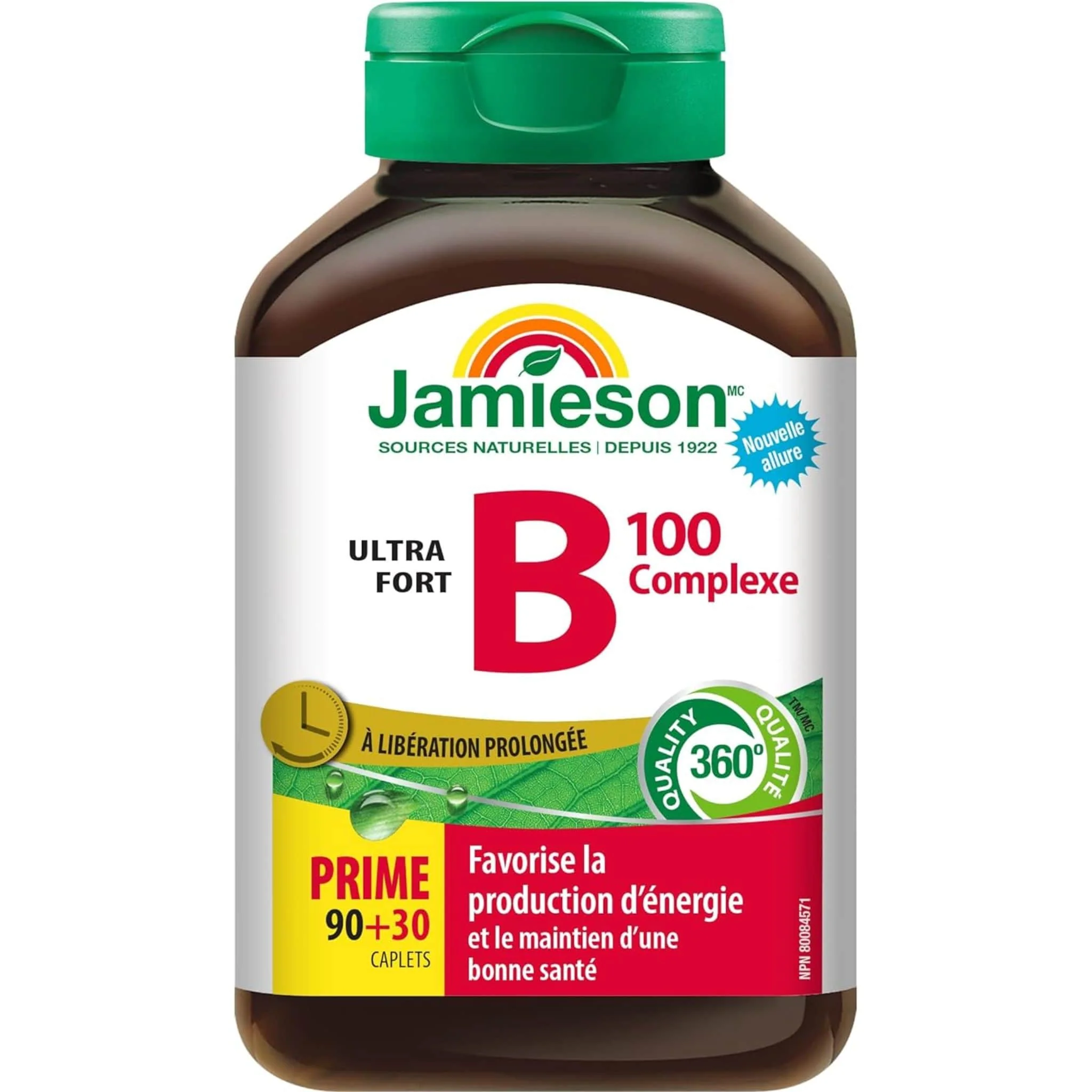 Jamieson B-100 Complex, Timed Release, 100mg, 90+30 Free Caplets - Image 2