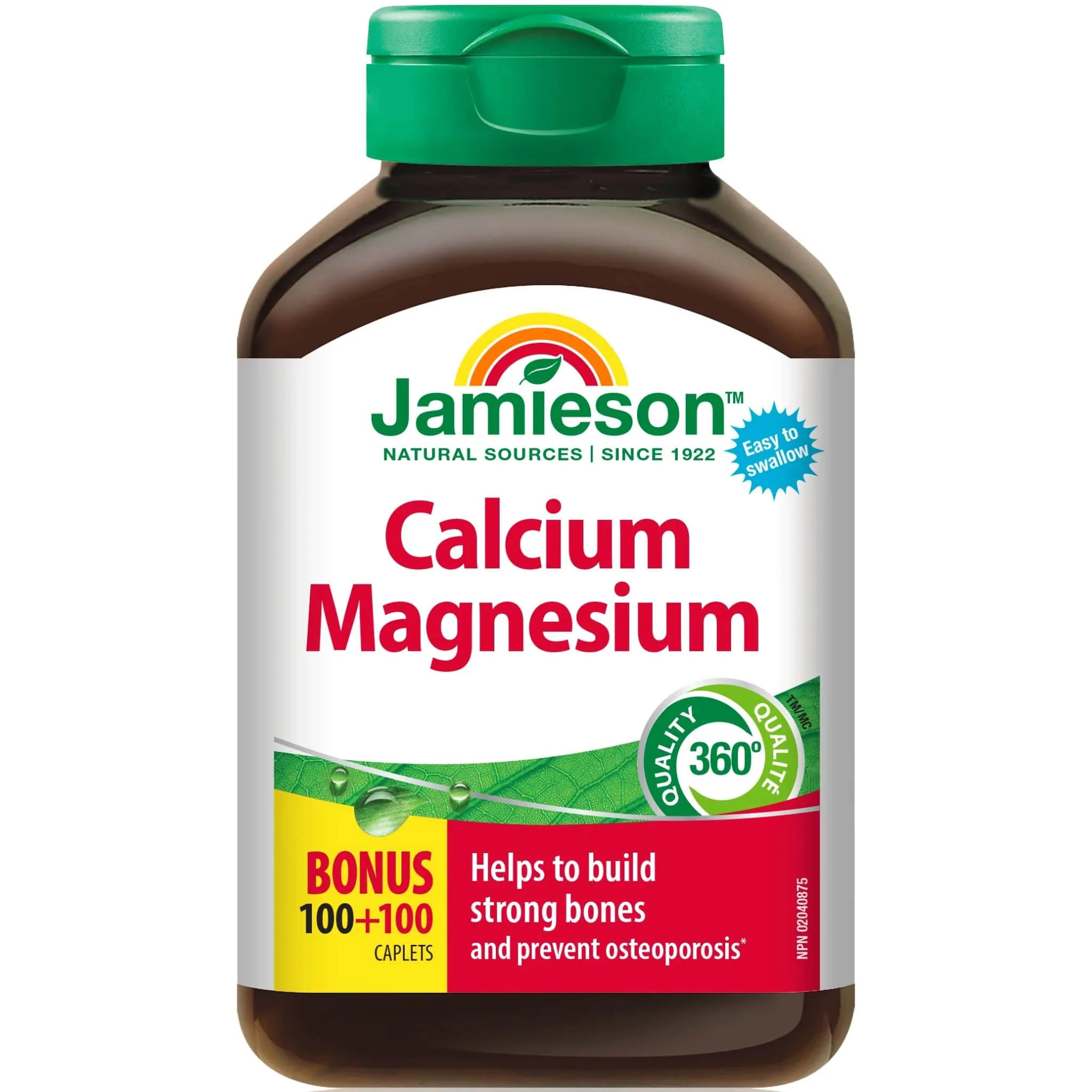 Jamieson Calcium Magnesium (2:1), 100+100 Free Caplets