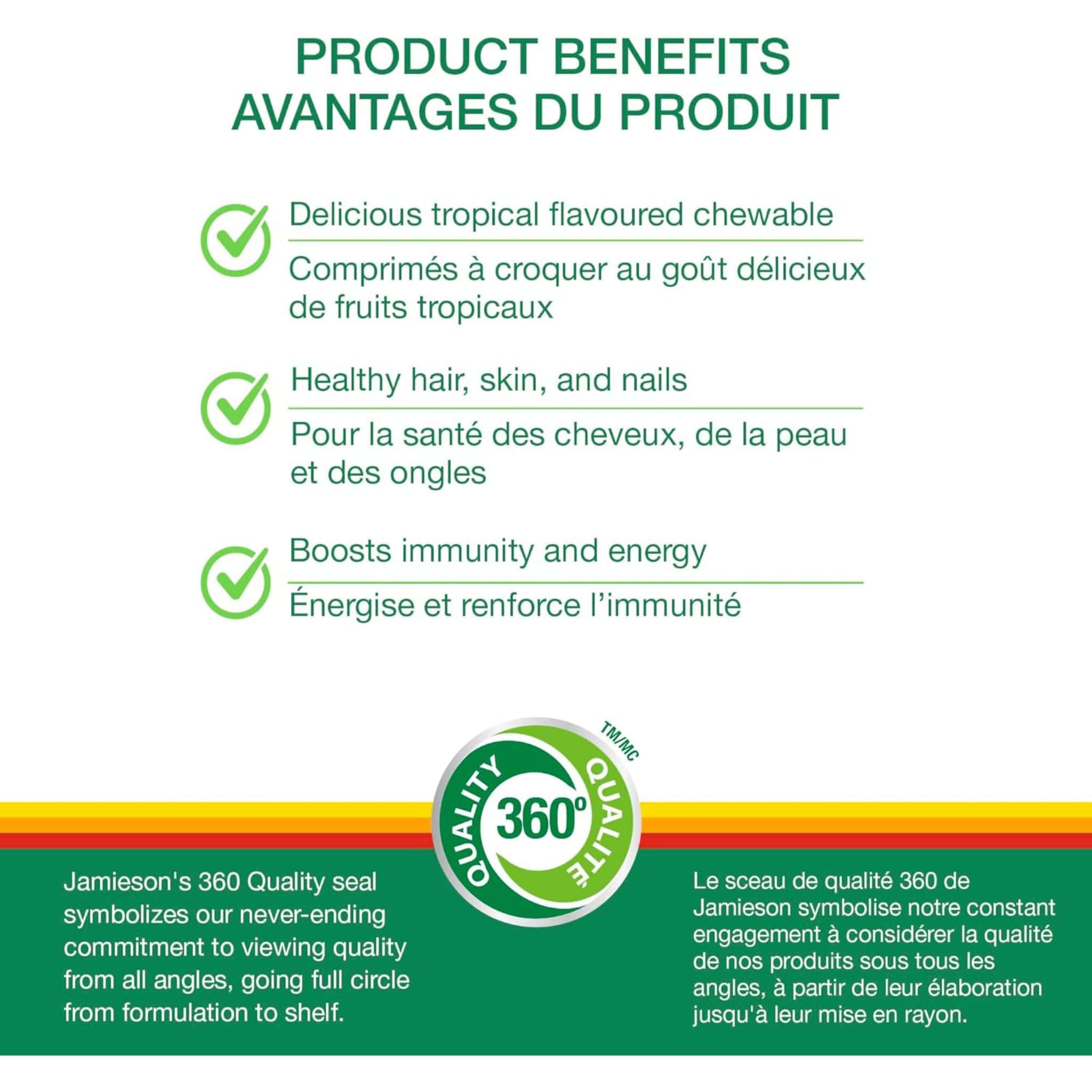 Jamieson Chewable 100% Complete Chewable Multivitamin for Adults, 60 Chewable Tablets - Image 3