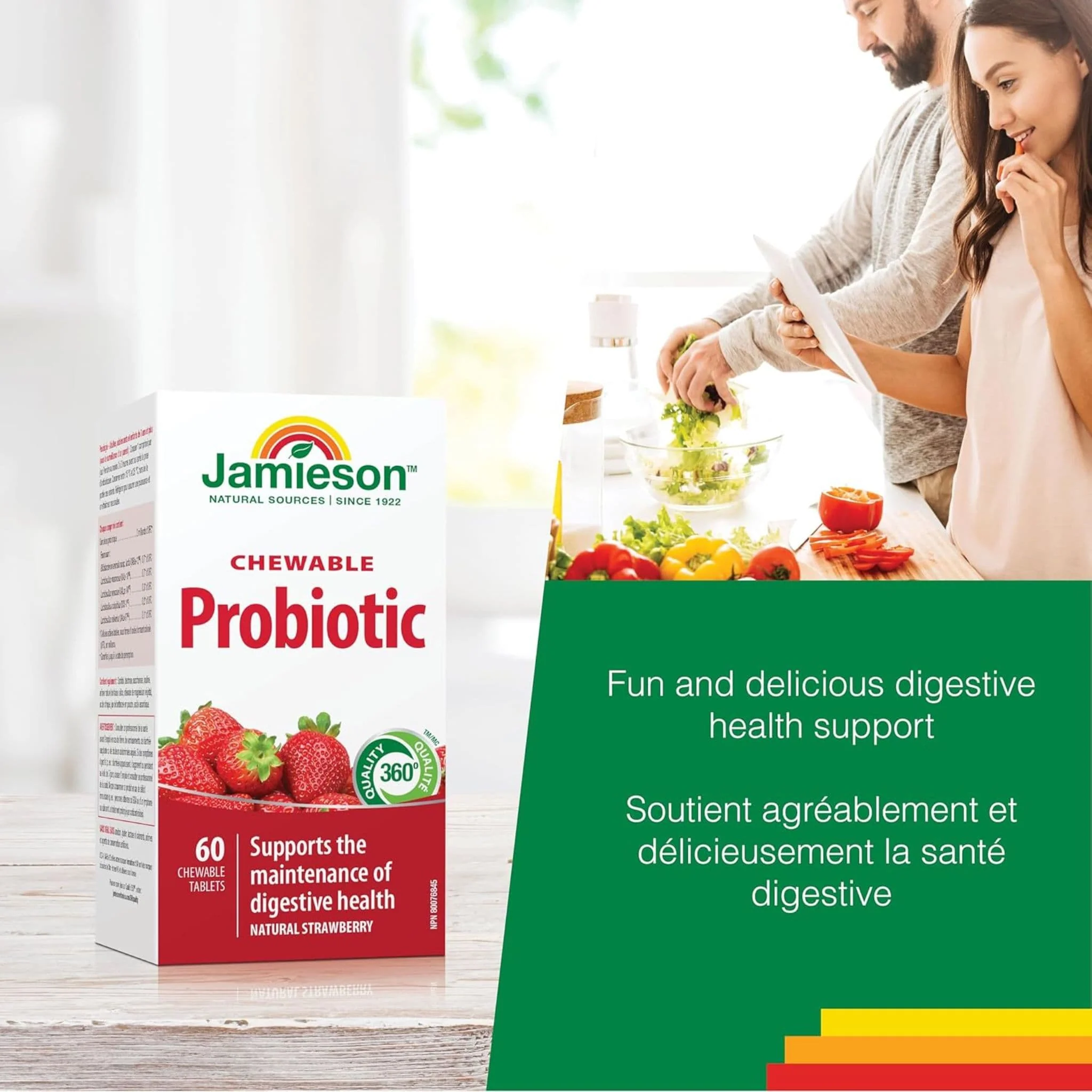 Jamieson Chewable Probiotic, Strawberry Yogurt, 60 Chewable Tablets - Image 5