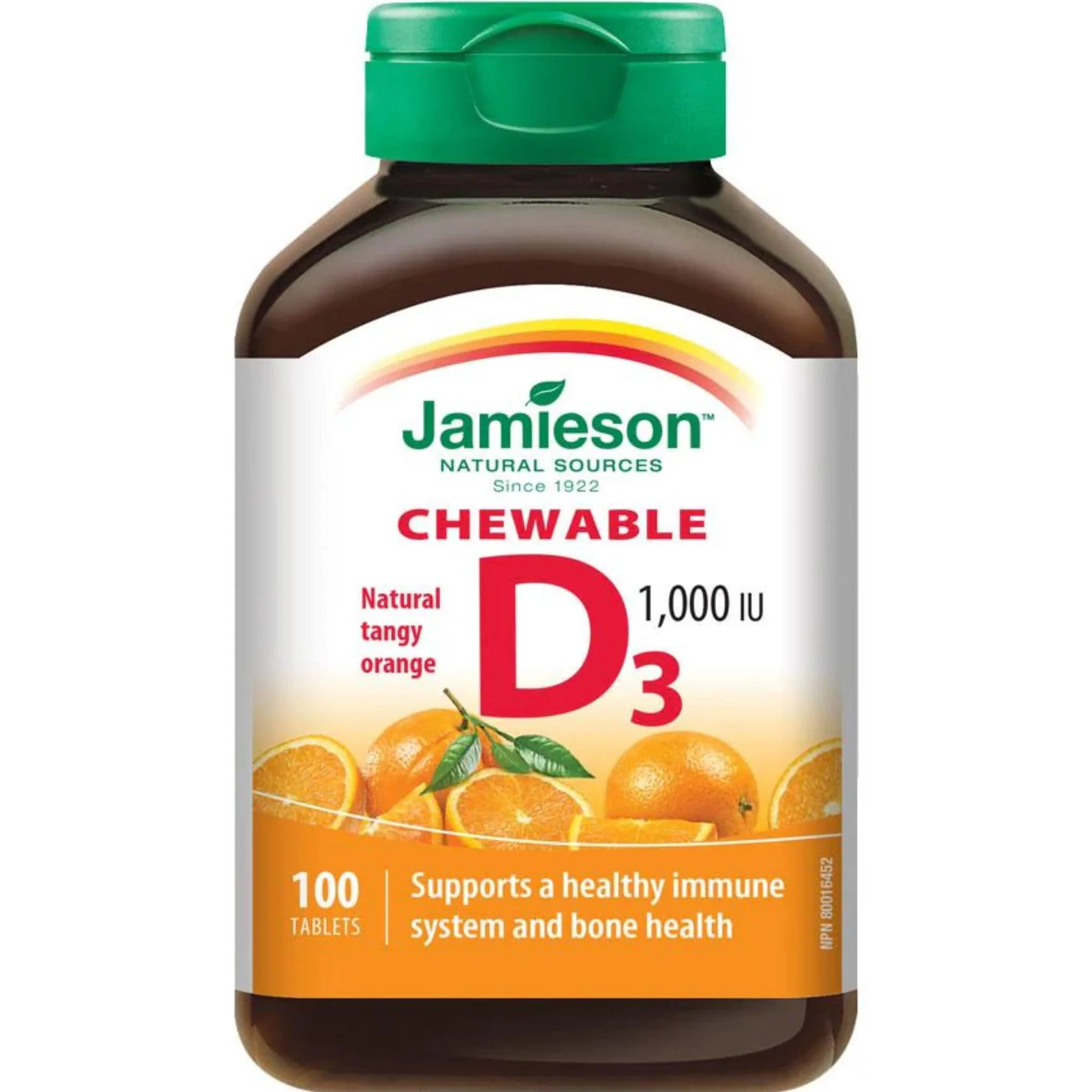 Jamieson Chewable Vitamin D3 1,000IU, 100 Chewable Tablets