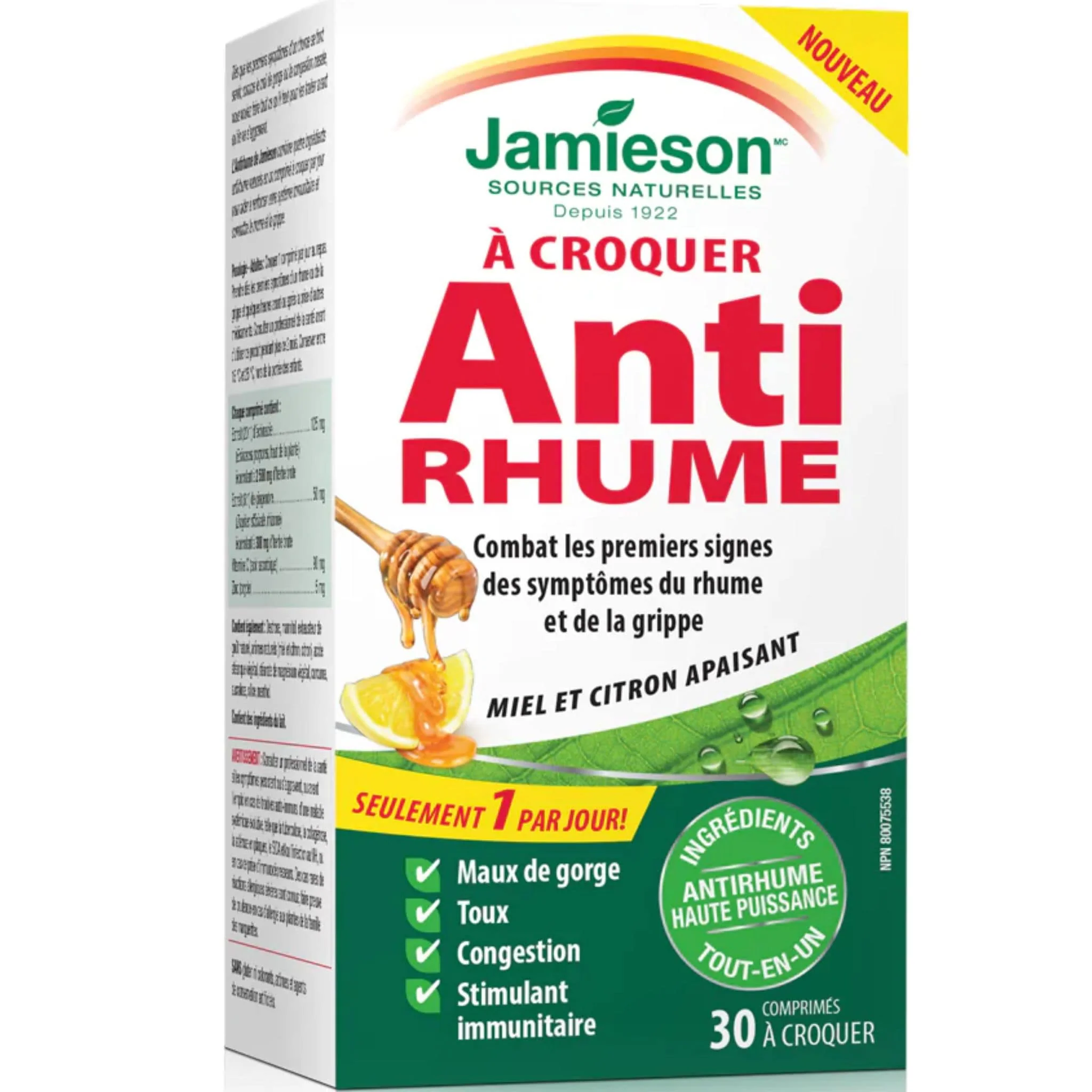 Jamieson Cold Fighter, 30 Honey Lemon Chewables - Image 2