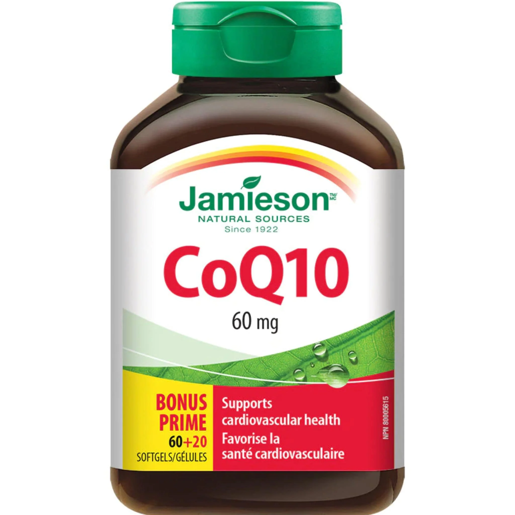 Jamieson CoQ10, 60mg, 60+20 Free Softgels