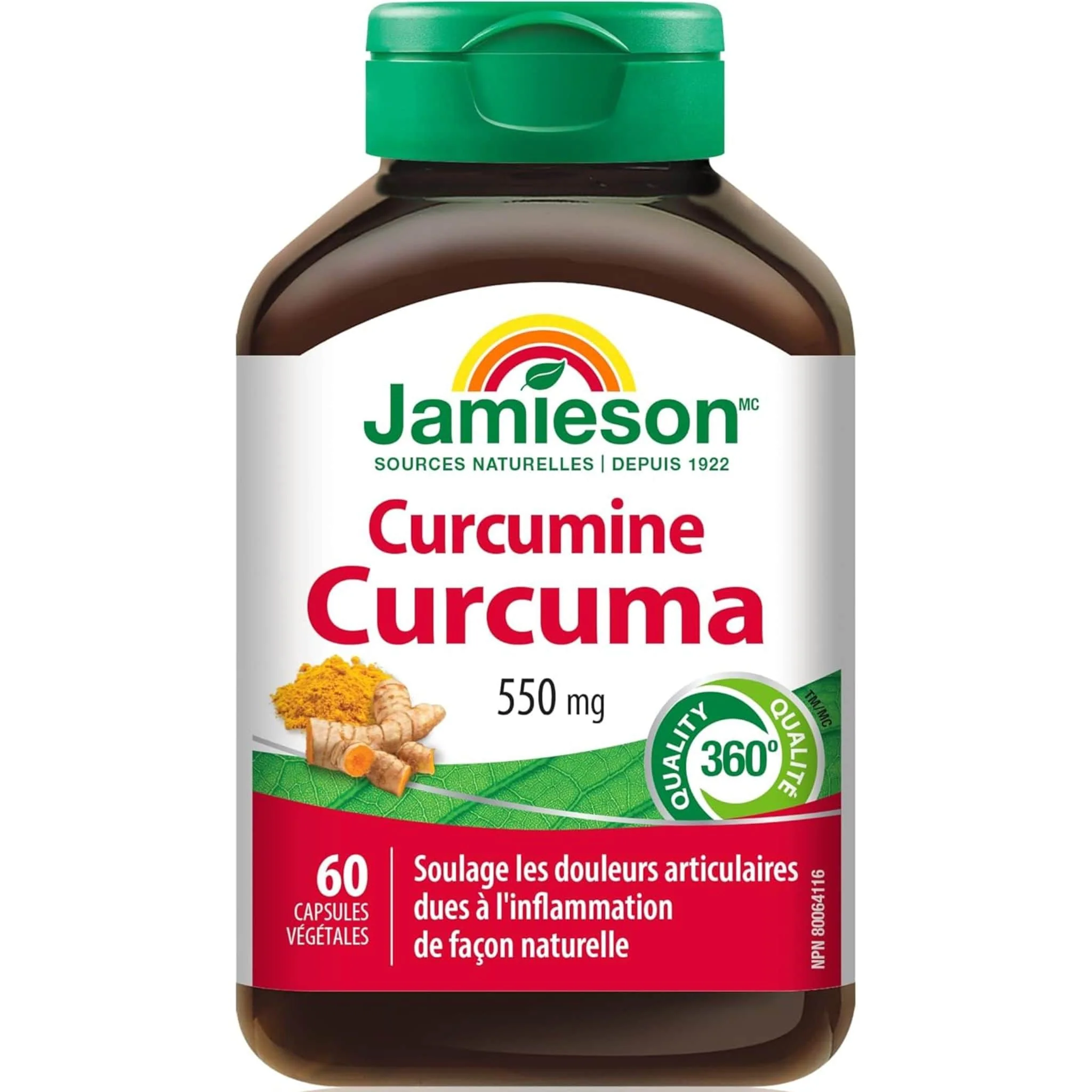 Jamieson Curcumin Turmeric, 550mg, 60 Vegetable Capsules - Image 2