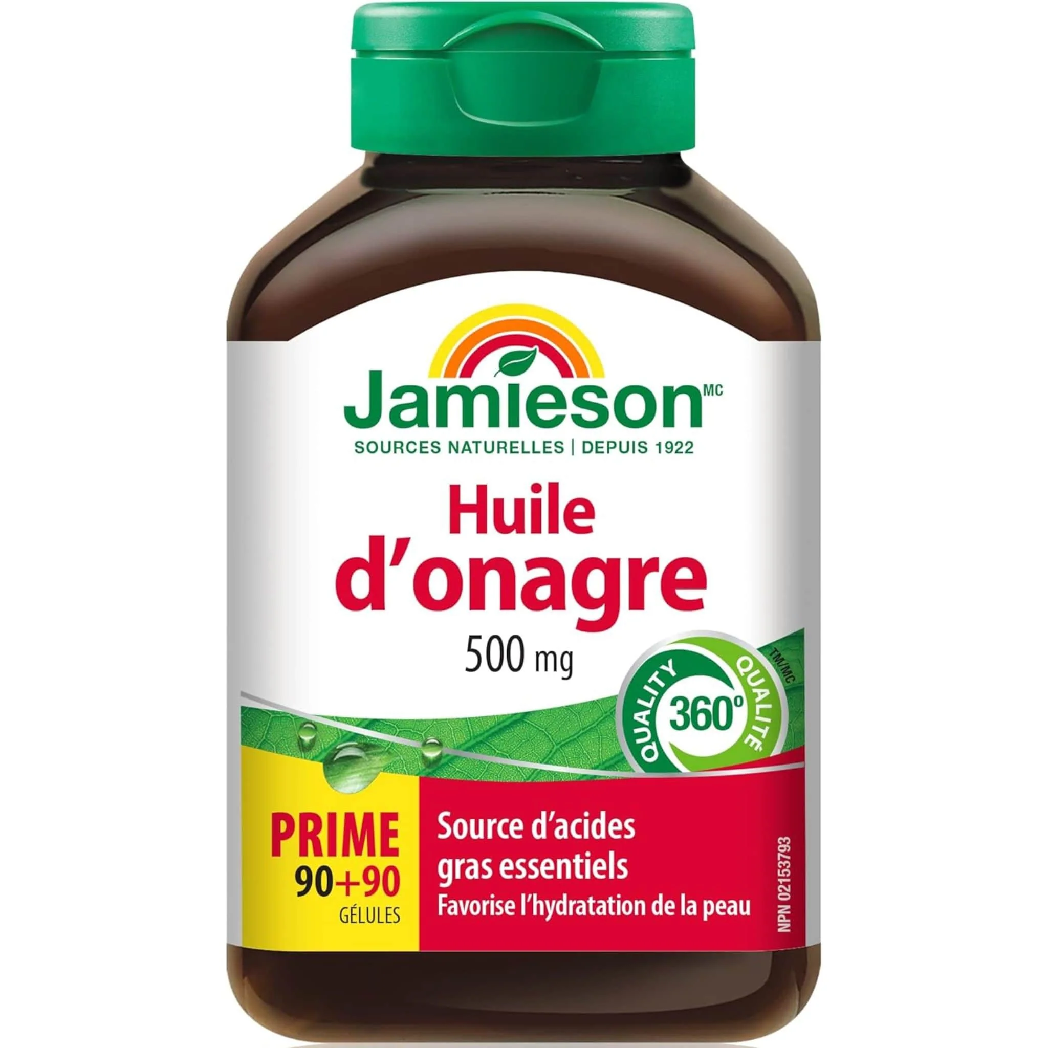 Jamieson Evening Primrose Oil, 500mg, 180 Softgels (90+90 Free) - Image 2